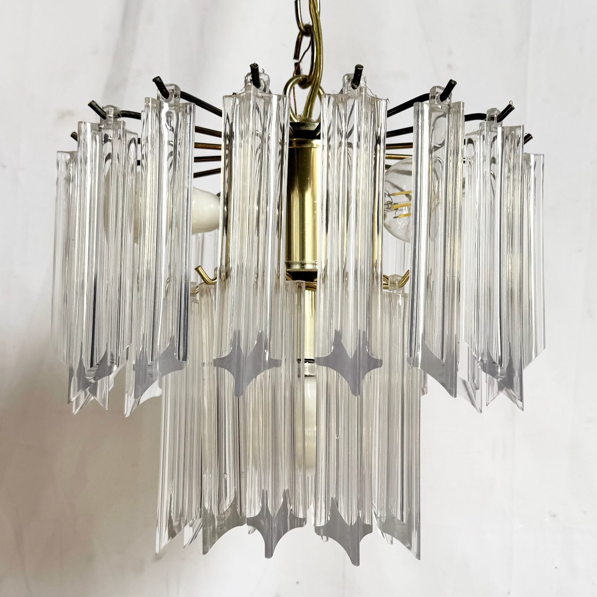 Art Deco Hanging Lucite Chandelier