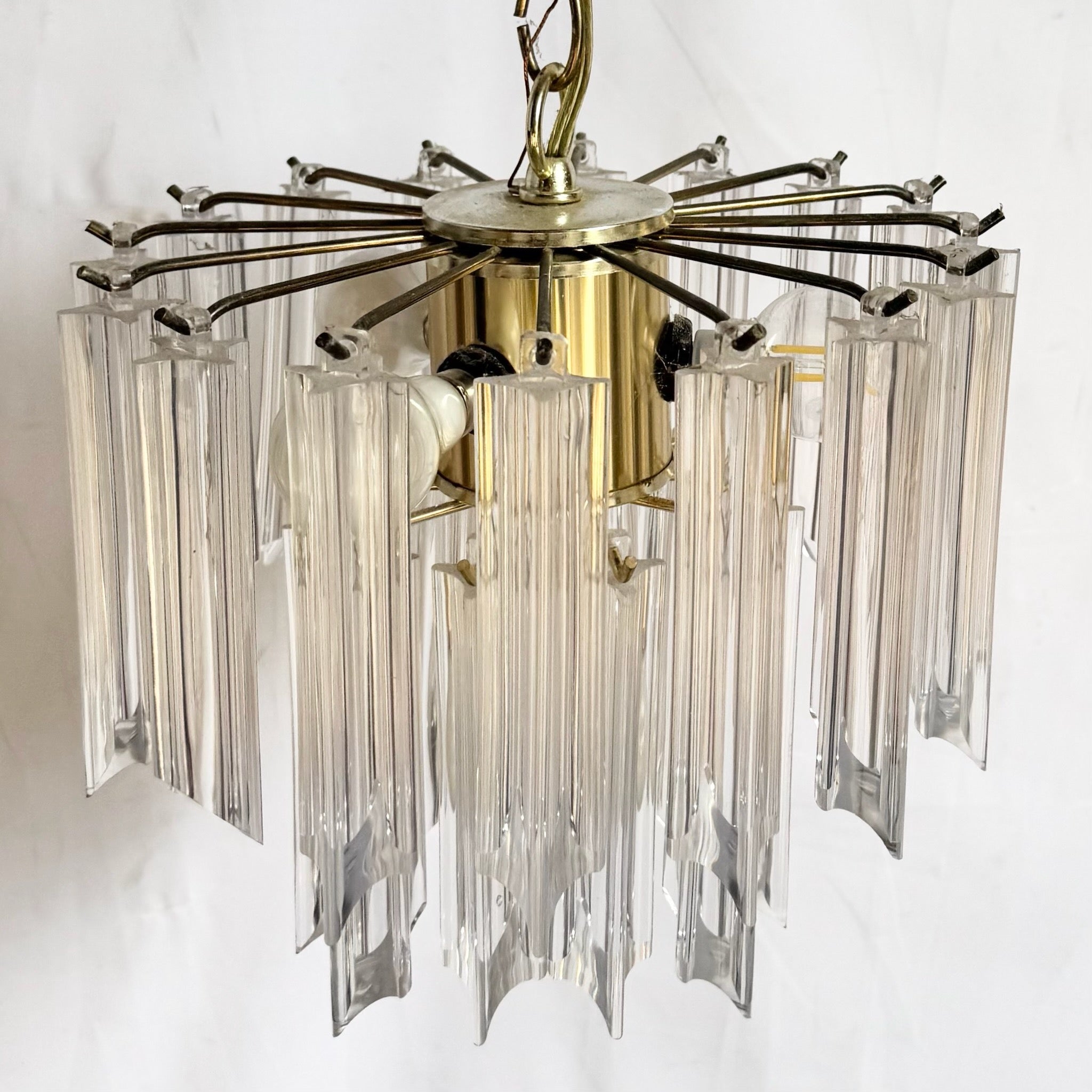 Art Deco Hanging Lucite Chandelier