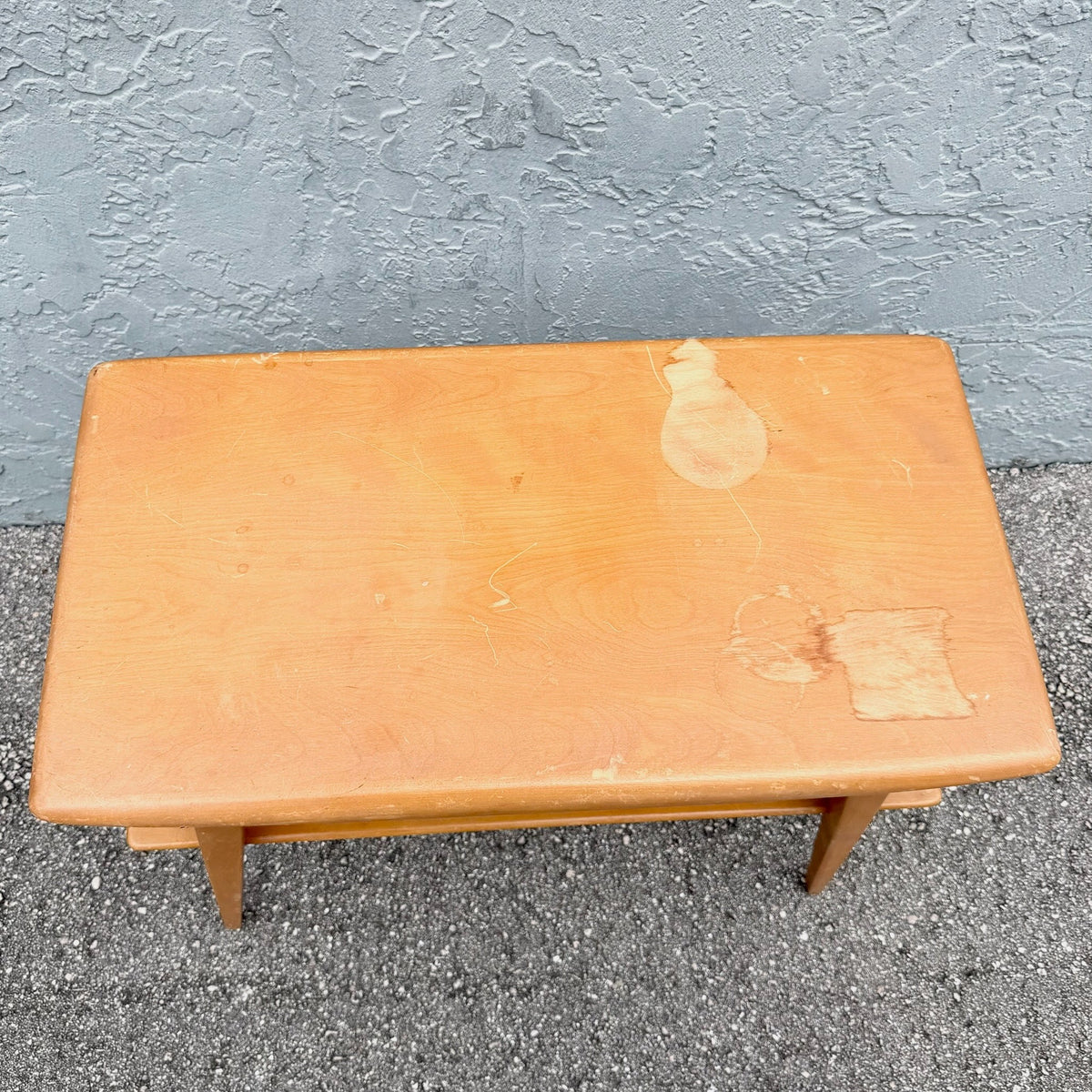 Heywood-Wakefield Two-Tier Mid-Century Modern Side Table Dolphin & Flamingo