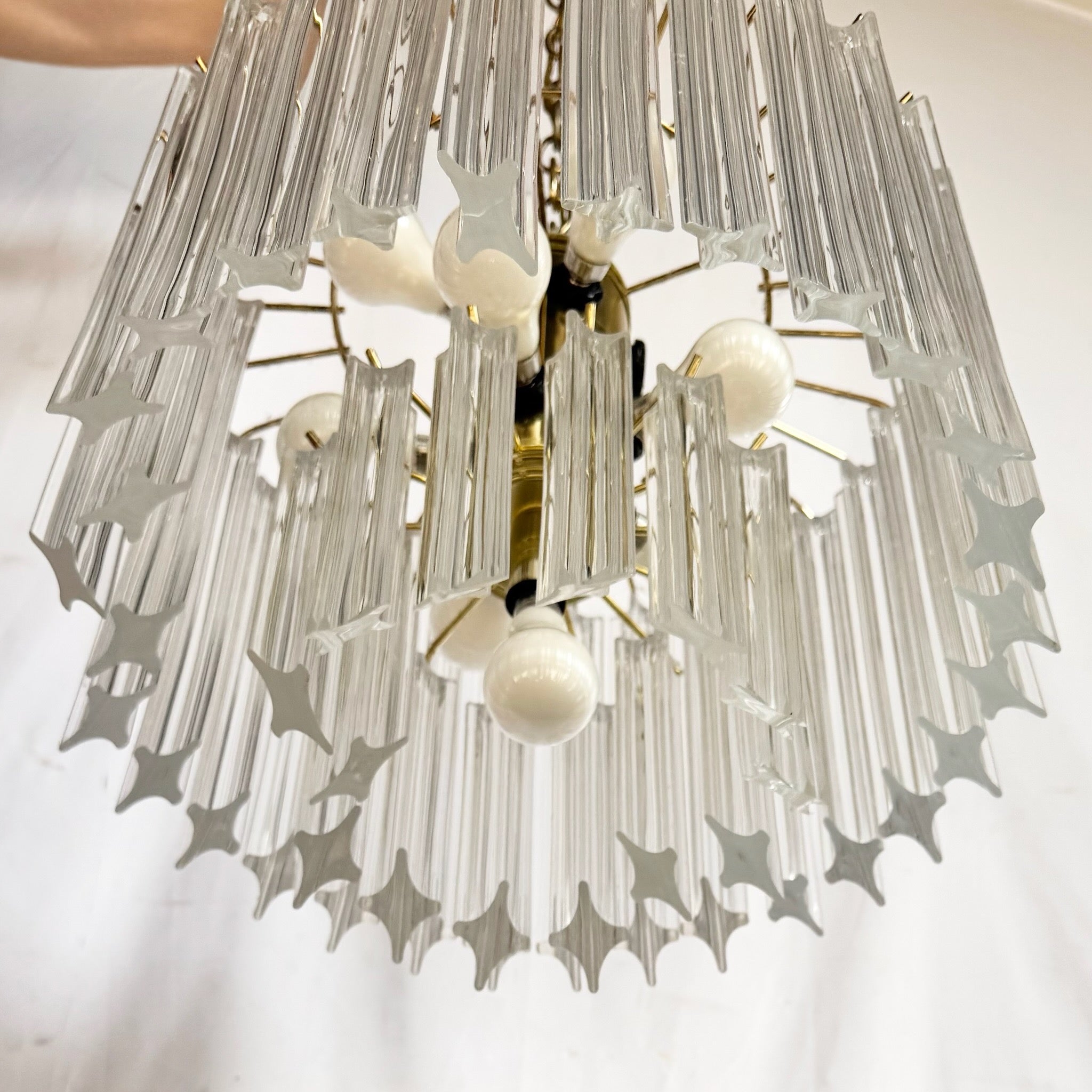 Art Deco Two Tear Lucite Chandelier