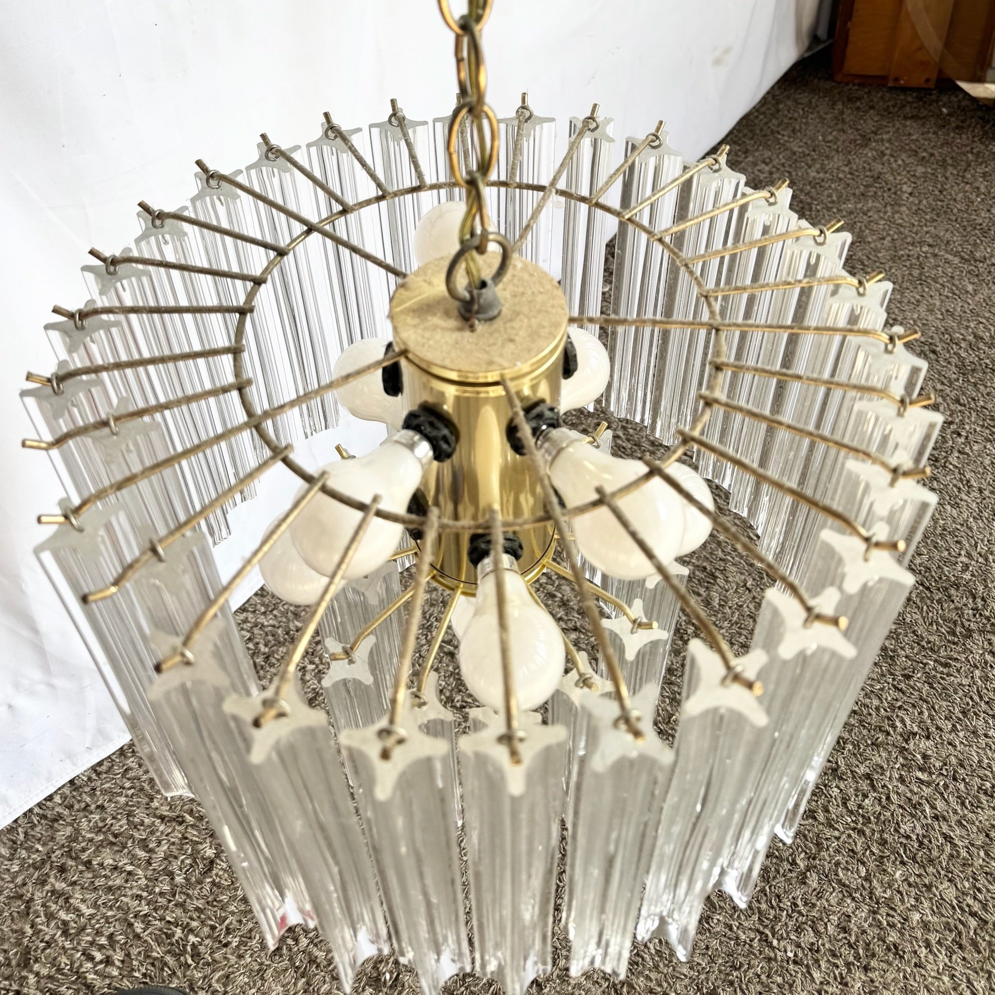 Art Deco Two Tear Lucite Chandelier