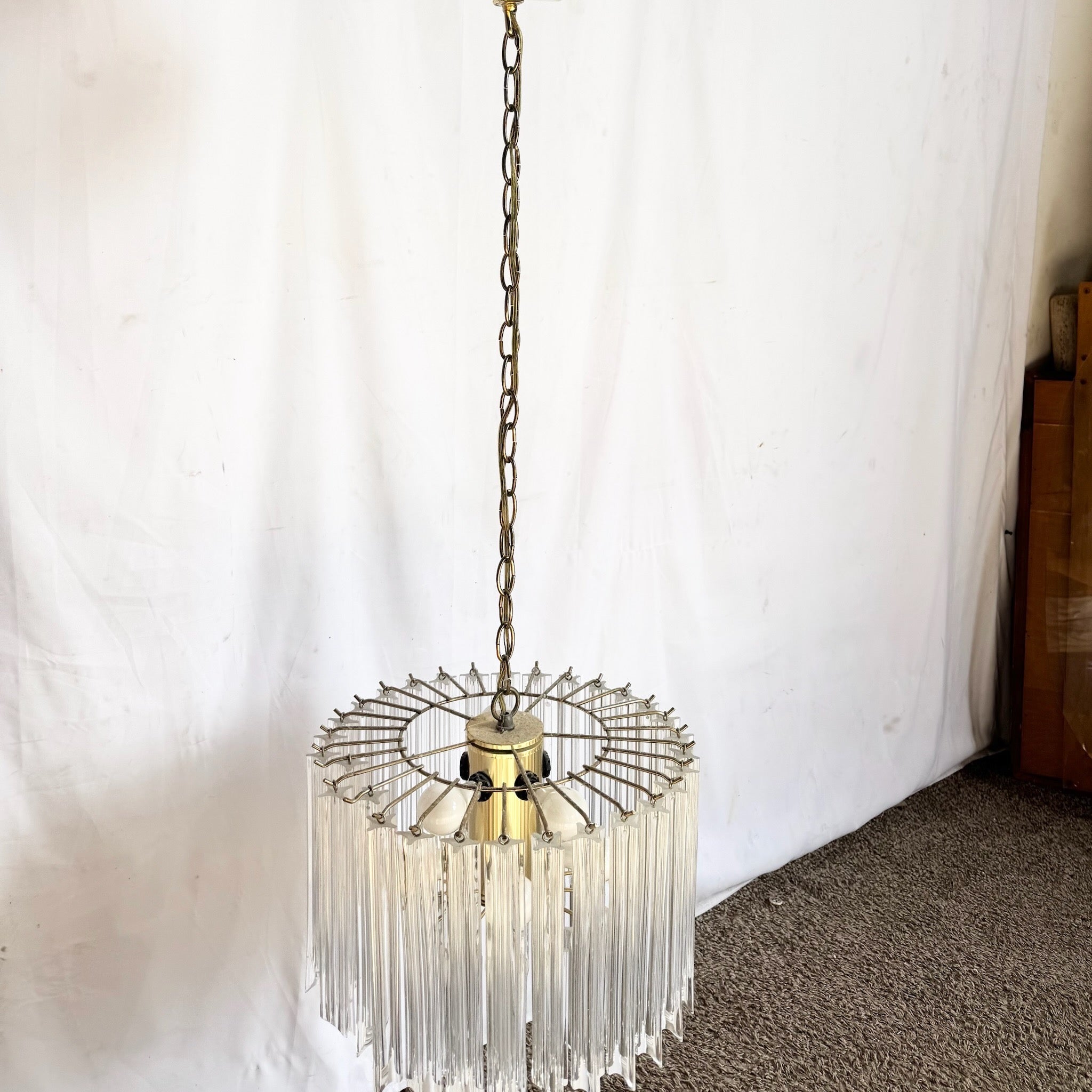 Art Deco Two Tear Lucite Chandelier