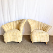 Postmodern Ascending Clam Shell Lounge Chairs - A Pair