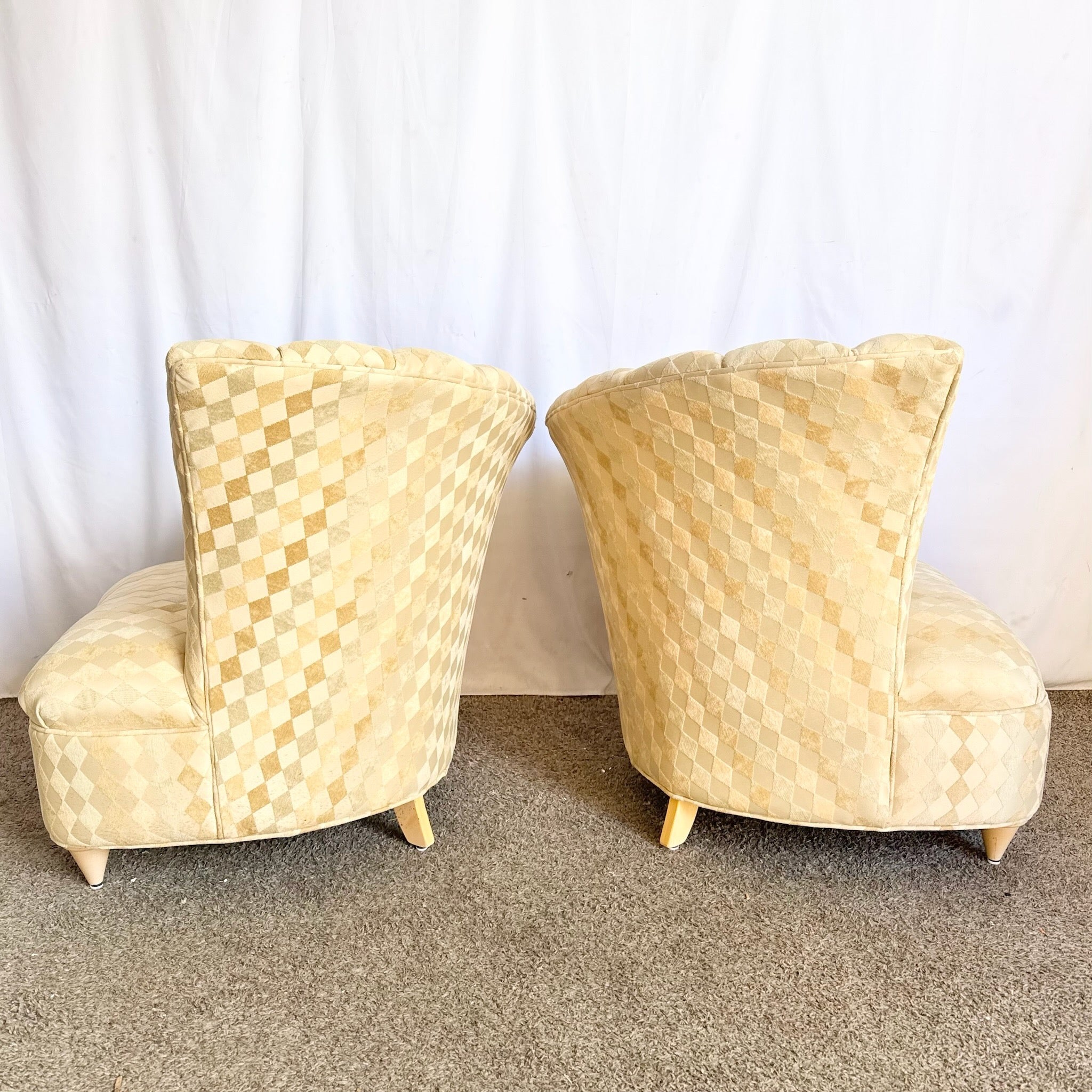 Postmodern Ascending Clam Shell Lounge Chairs - A Pair