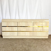 Postmodern Faux Travertine Laminate Waterfall Dresser