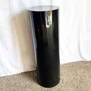 Postmodern Black Lacquered Cylindrical Pedestal
