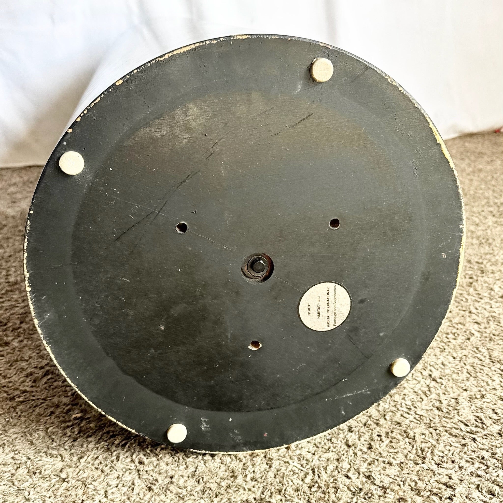 Postmodern Black Lacquered Cylindrical Pedestal