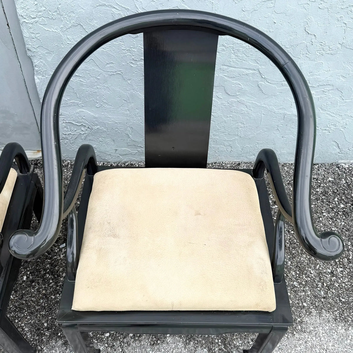 James Mont Style Horseshoe Chairs - A Pair Dolphin & Flamingo