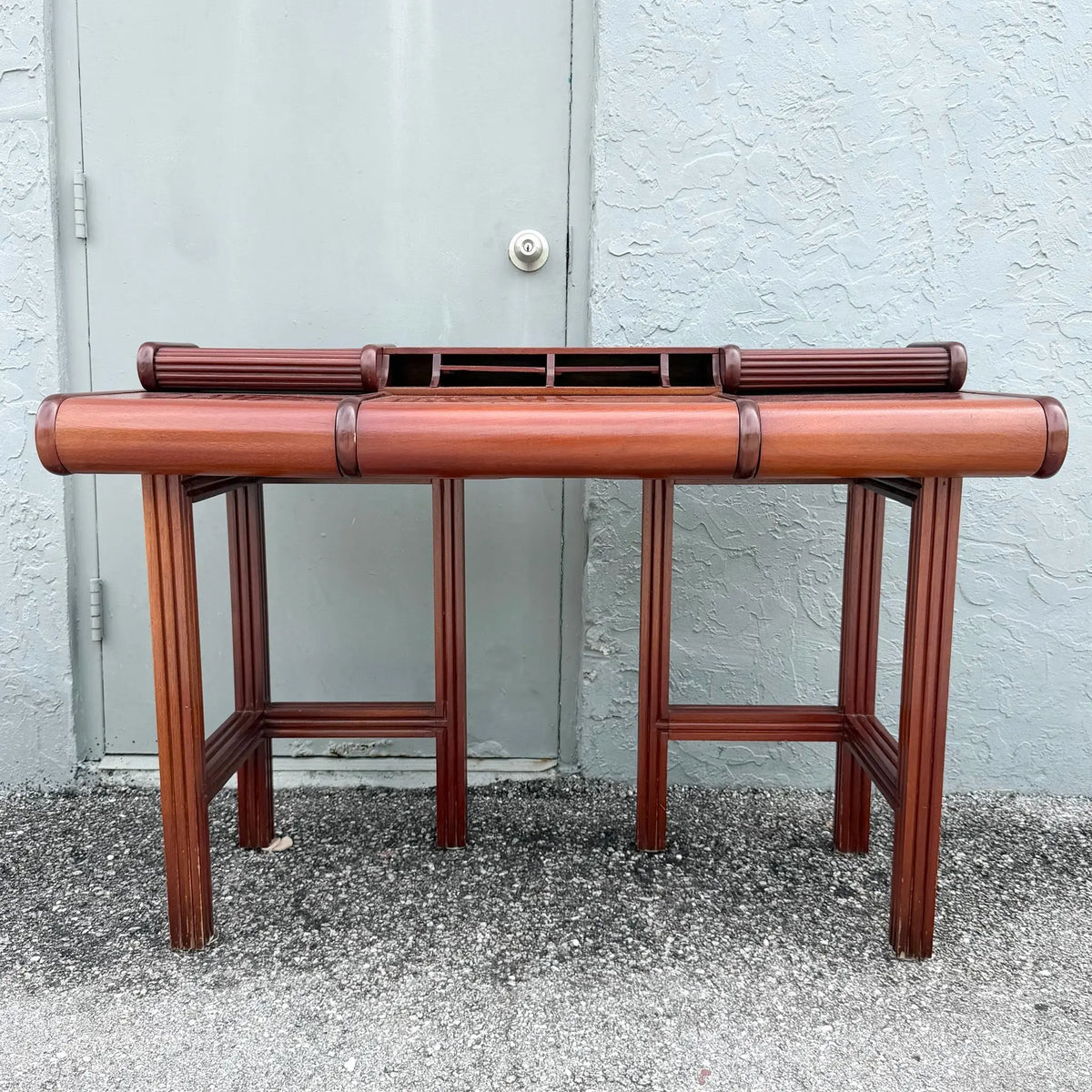 1980s Italian Roll Top Desk by Umberto Asnago & Franco Pozzi for Giorgetti Dolphin & Flamingo