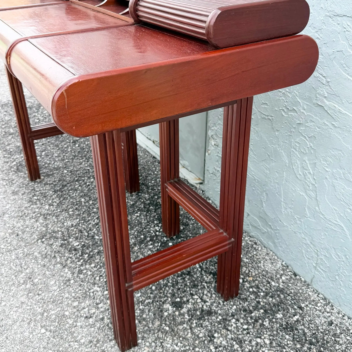1980s Italian Roll Top Desk by Umberto Asnago & Franco Pozzi for Giorgetti Dolphin & Flamingo