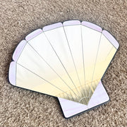 Postmodern Stain Glass Clam Shell Wall Mirror