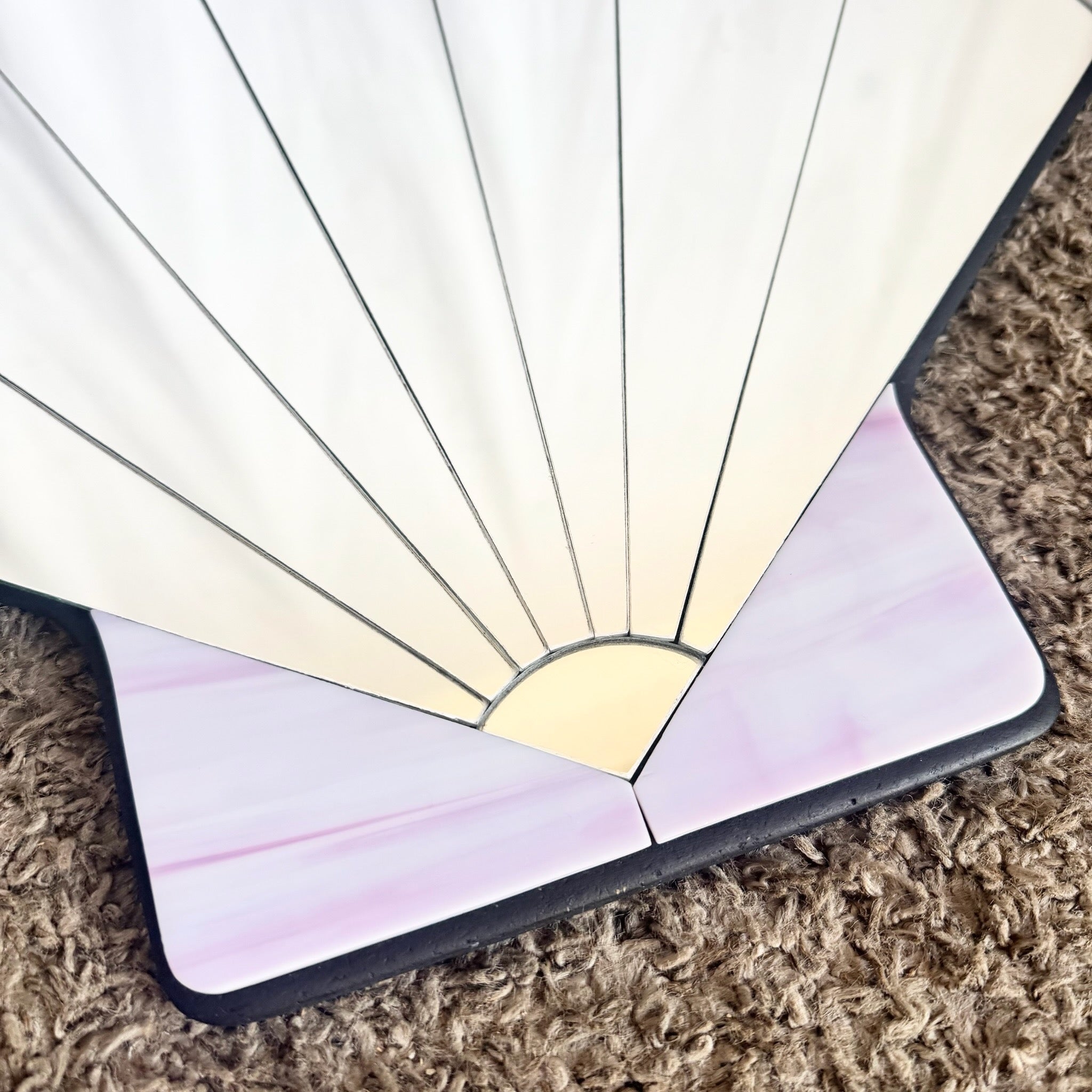 Postmodern Stain Glass Clam Shell Wall Mirror