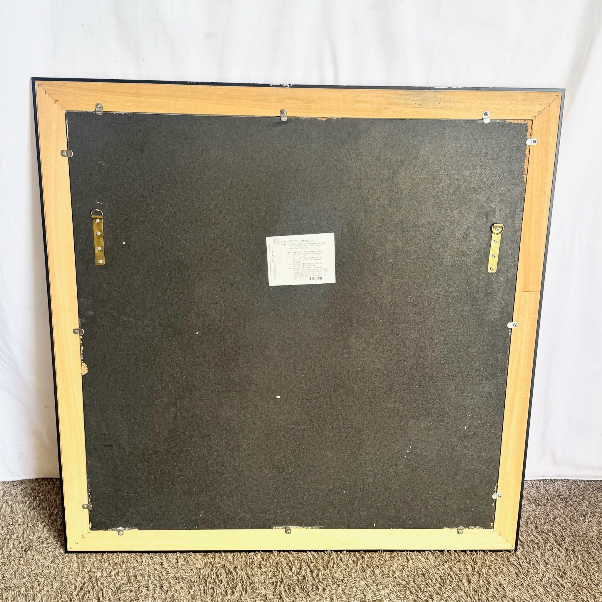 Postmodern Lily Flower Stained Glass Gold Frame Wall Mirror