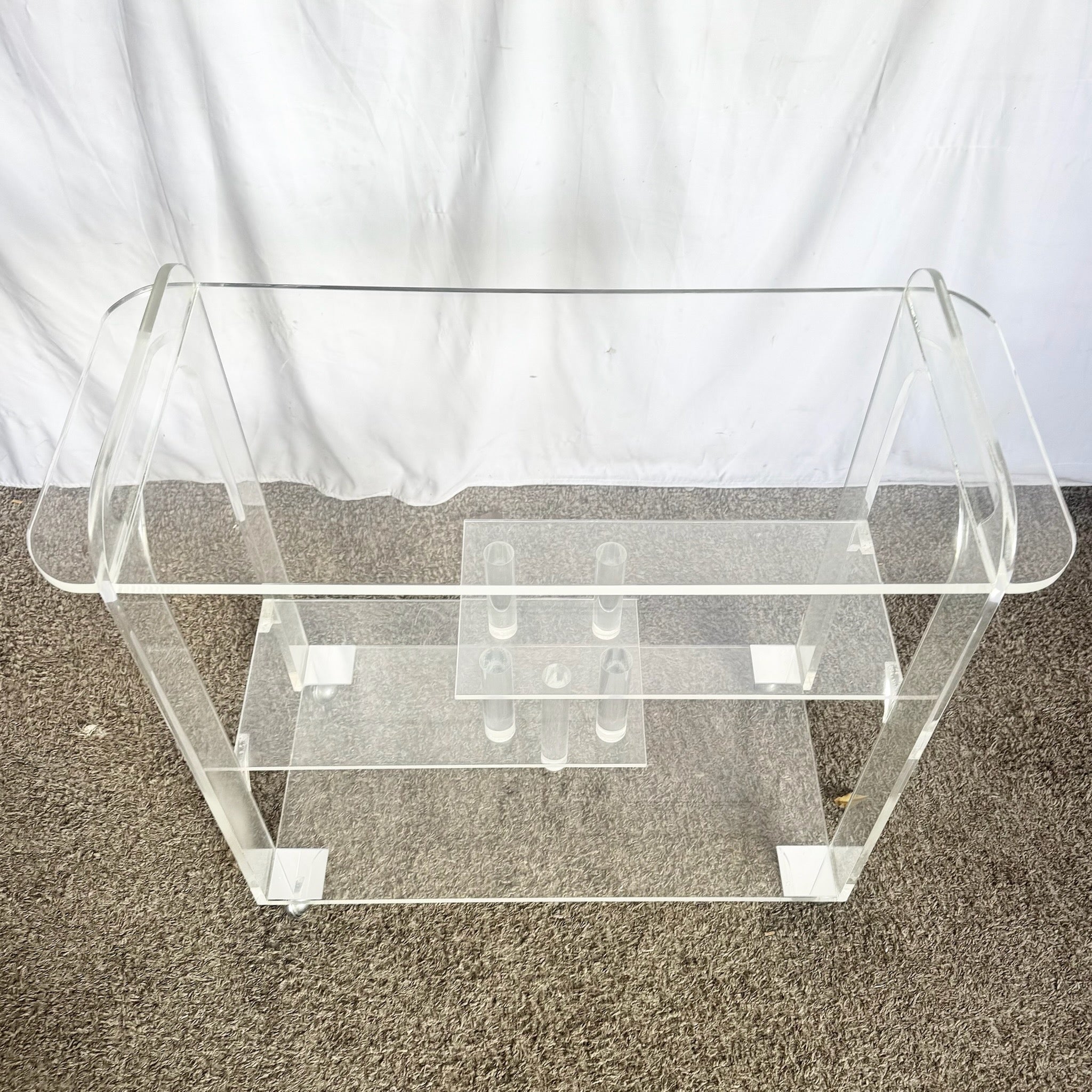 1980s Postmodern Lucite Bar Cart