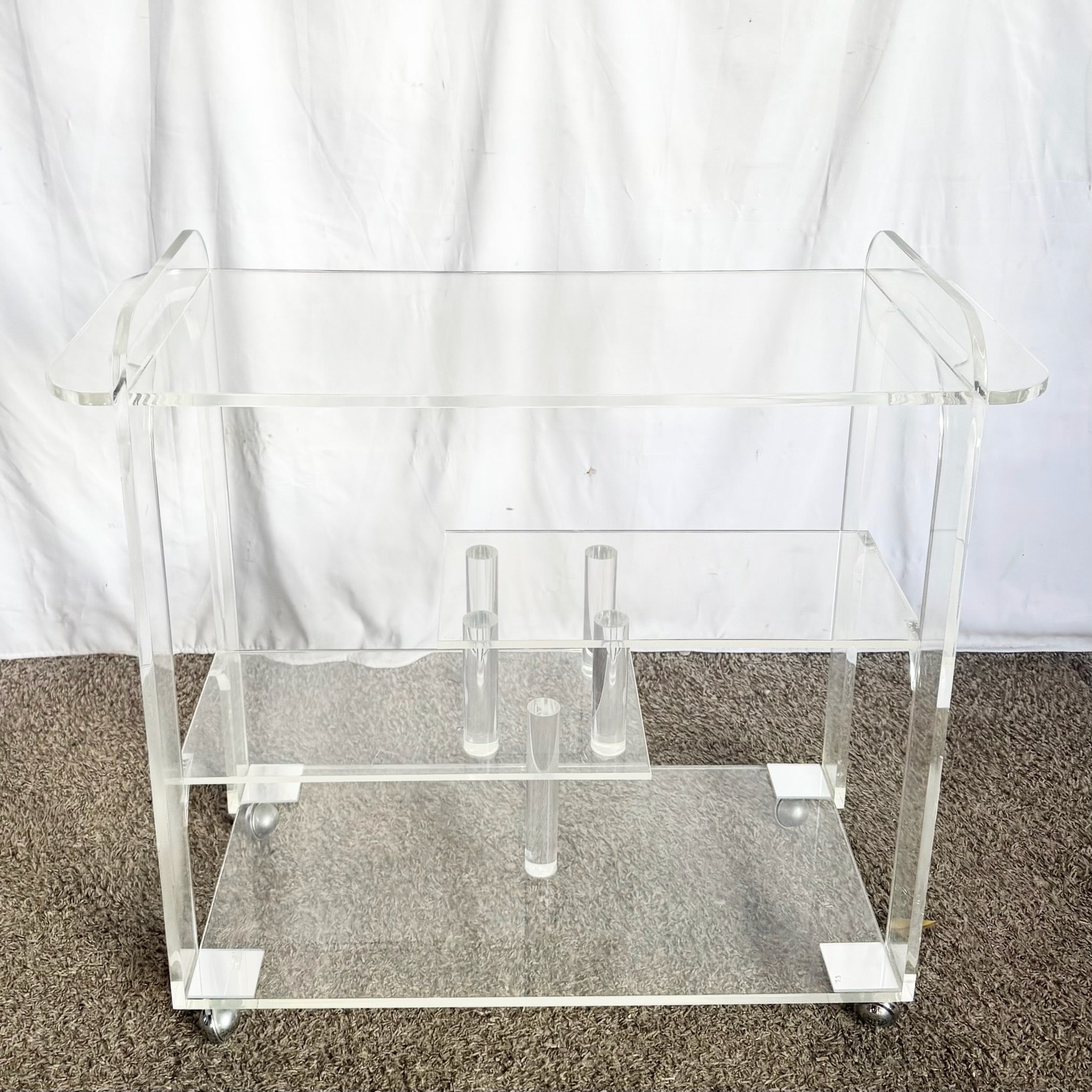 1980s Postmodern Lucite Bar Cart
