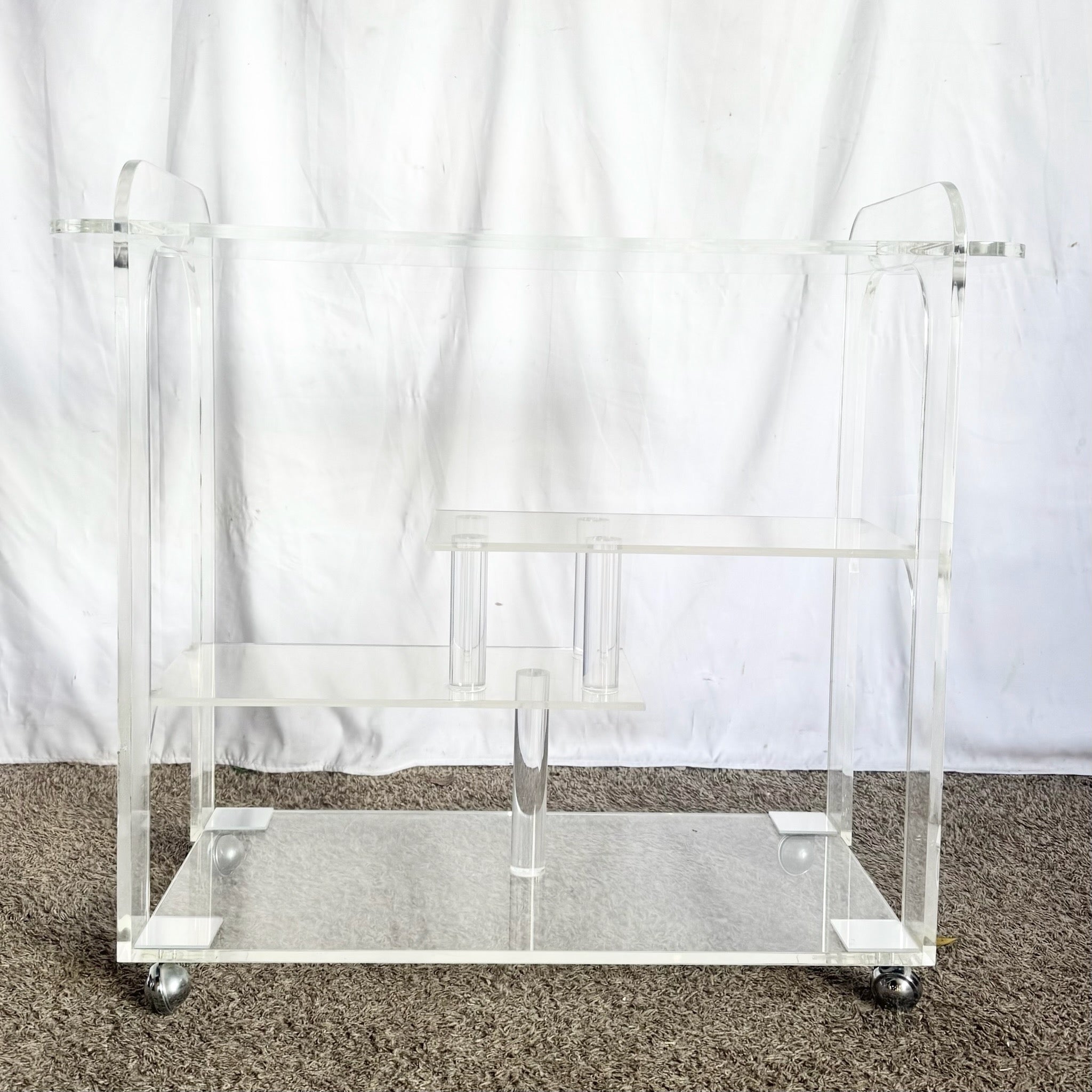 1980s Postmodern Lucite Bar Cart