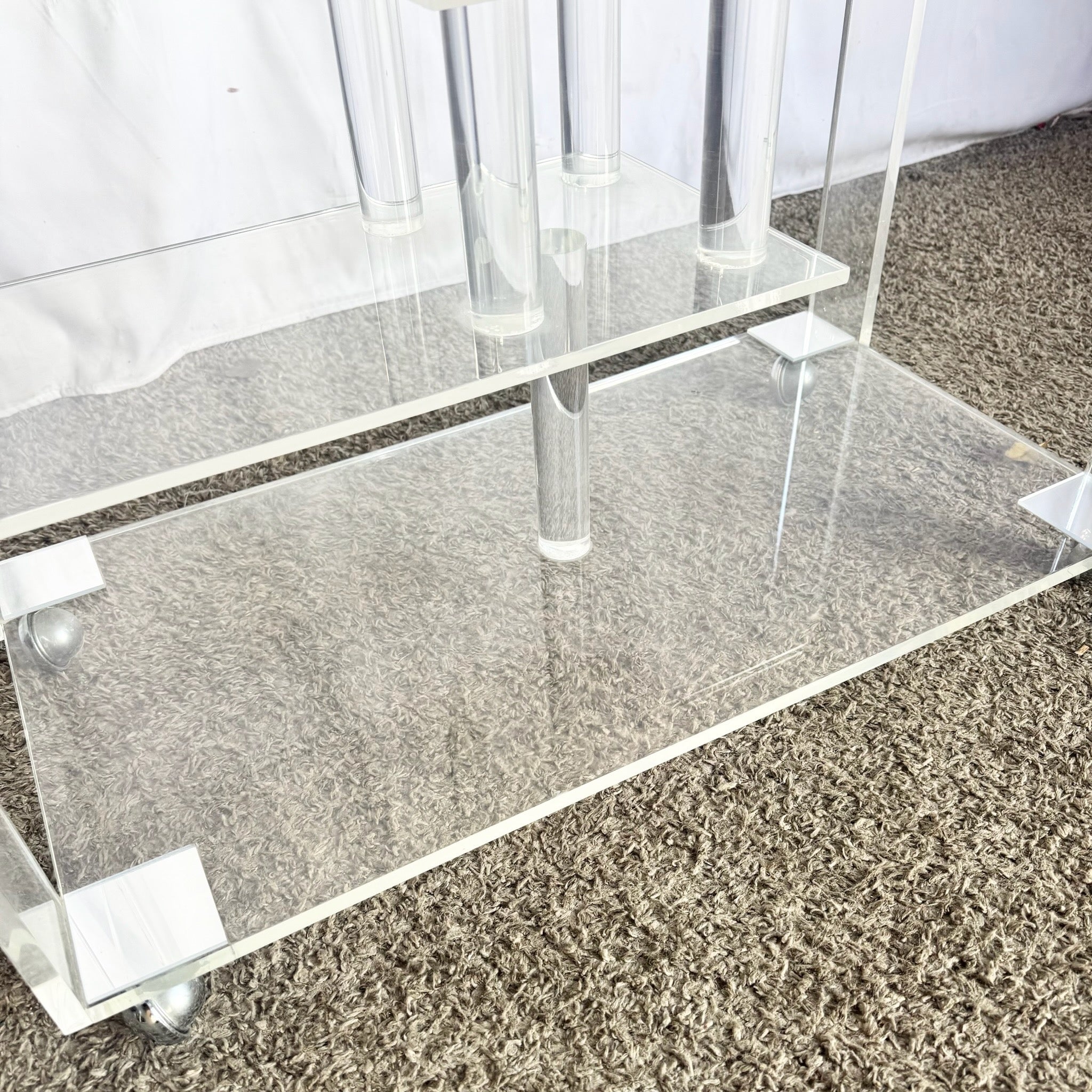 1980s Postmodern Lucite Bar Cart