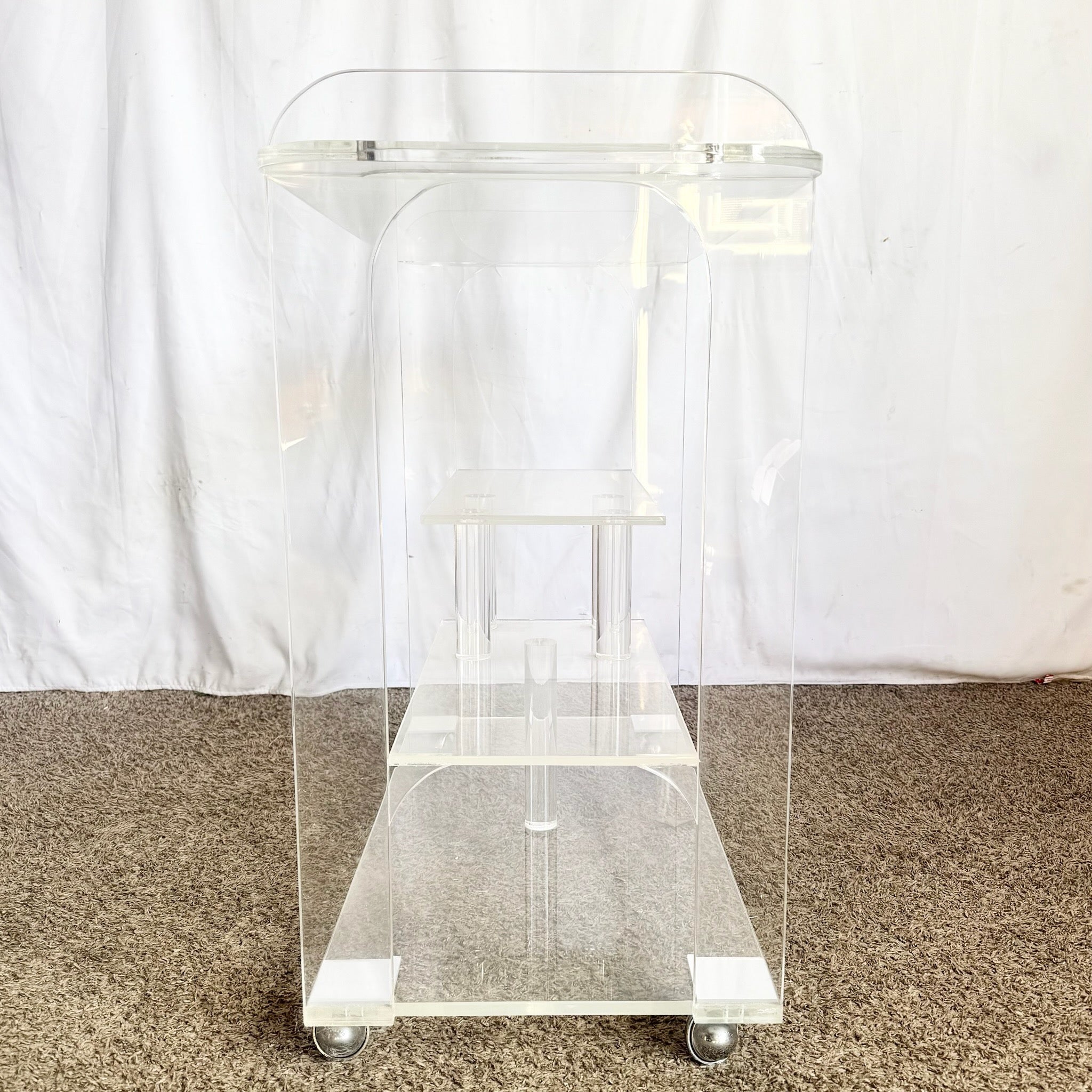 1980s Postmodern Lucite Bar Cart