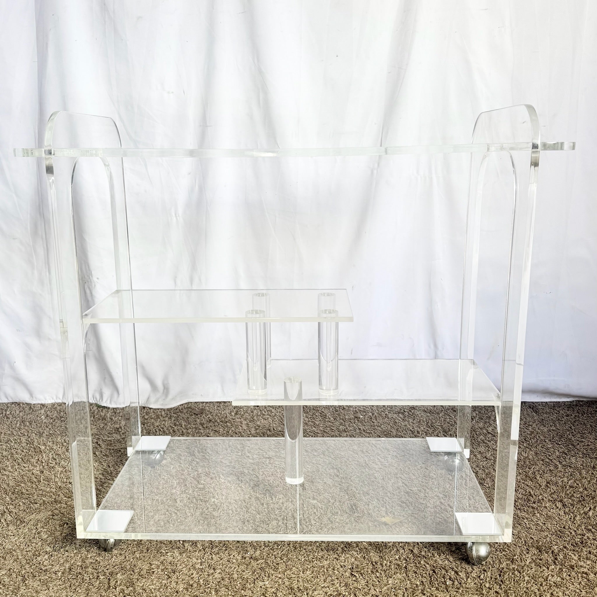 1980s Postmodern Lucite Bar Cart