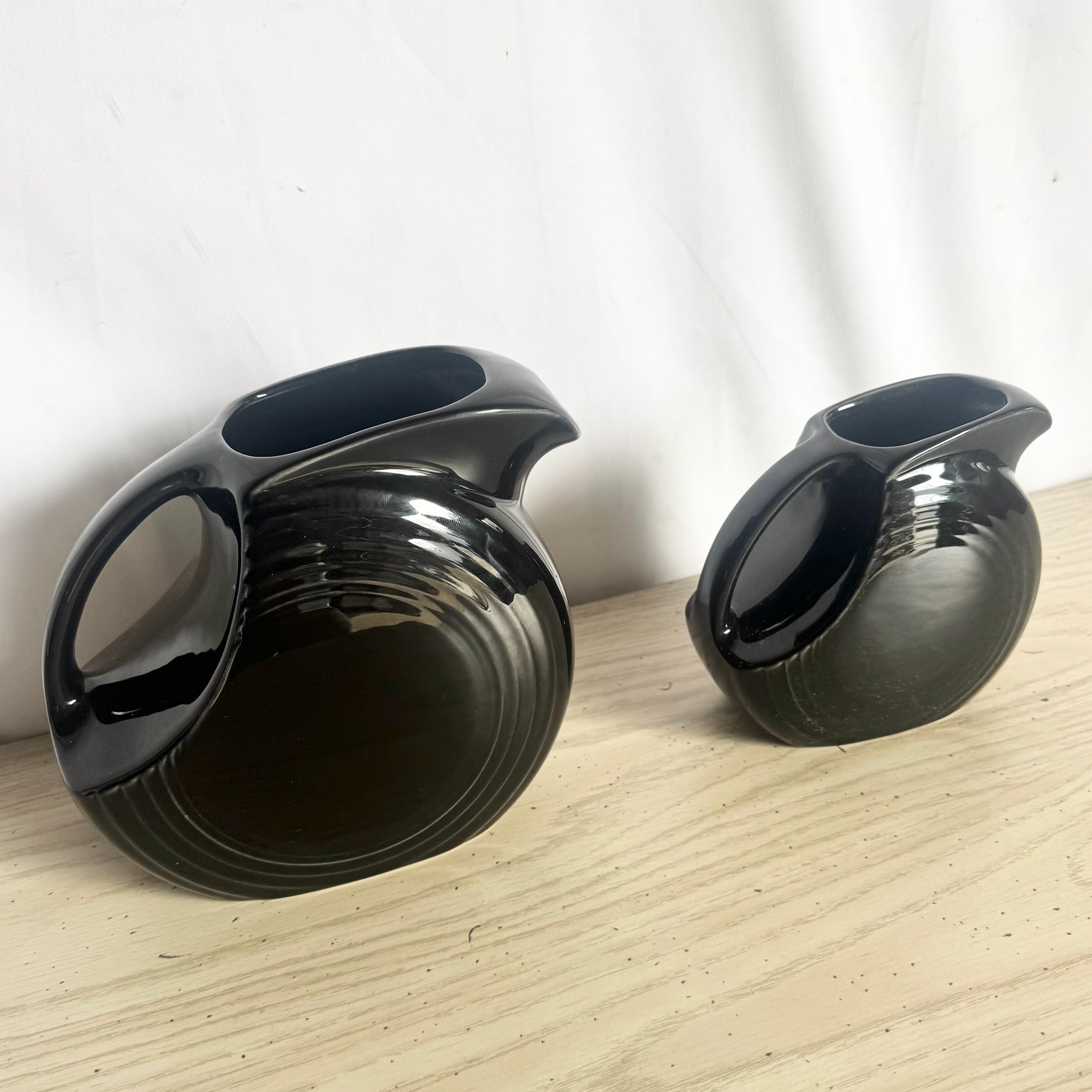 Vintage Art Deco Fiesta Ware Disk Pitchers - Set of 2