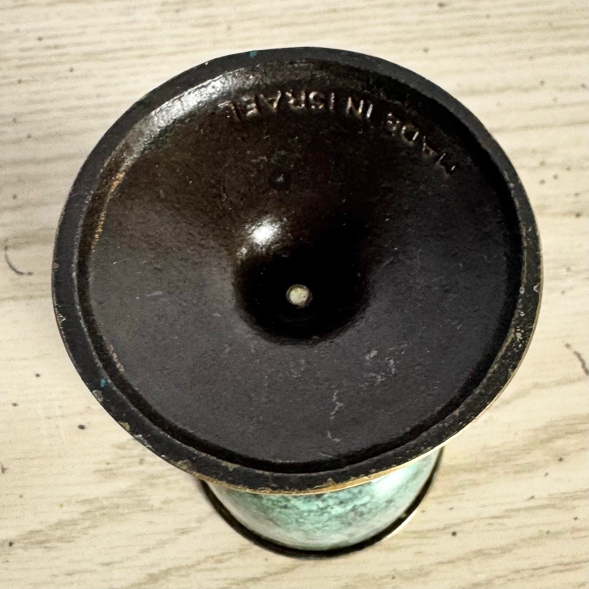 Vintage Green Brass Kiddush Cup