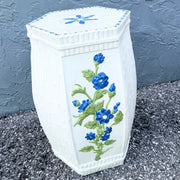 Vintage Hand Painted Ceramic Planter Side Table Dolphin & Flamingo