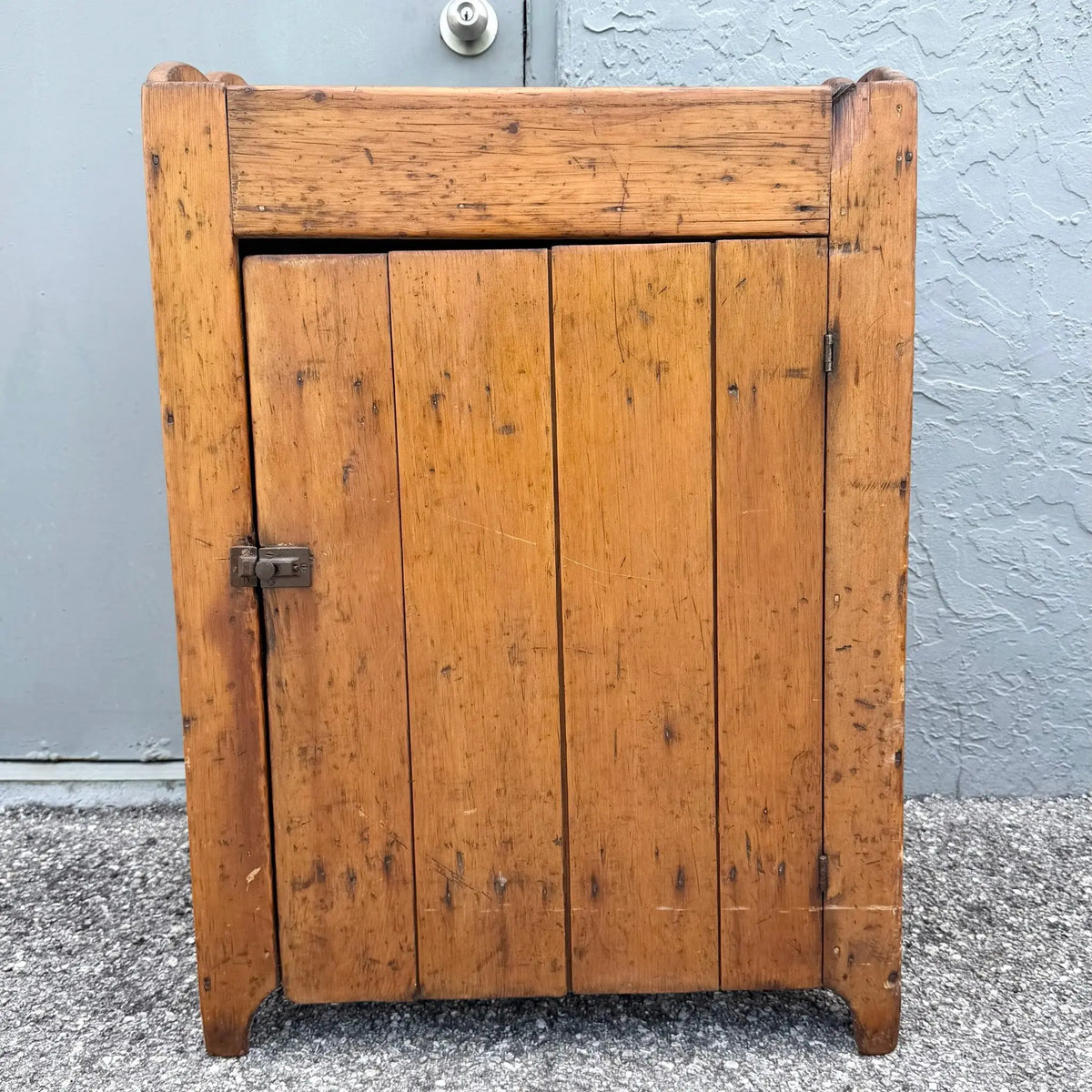 Antique Rustic Storage Cabinet / Cupboard Dolphin & Flamingo