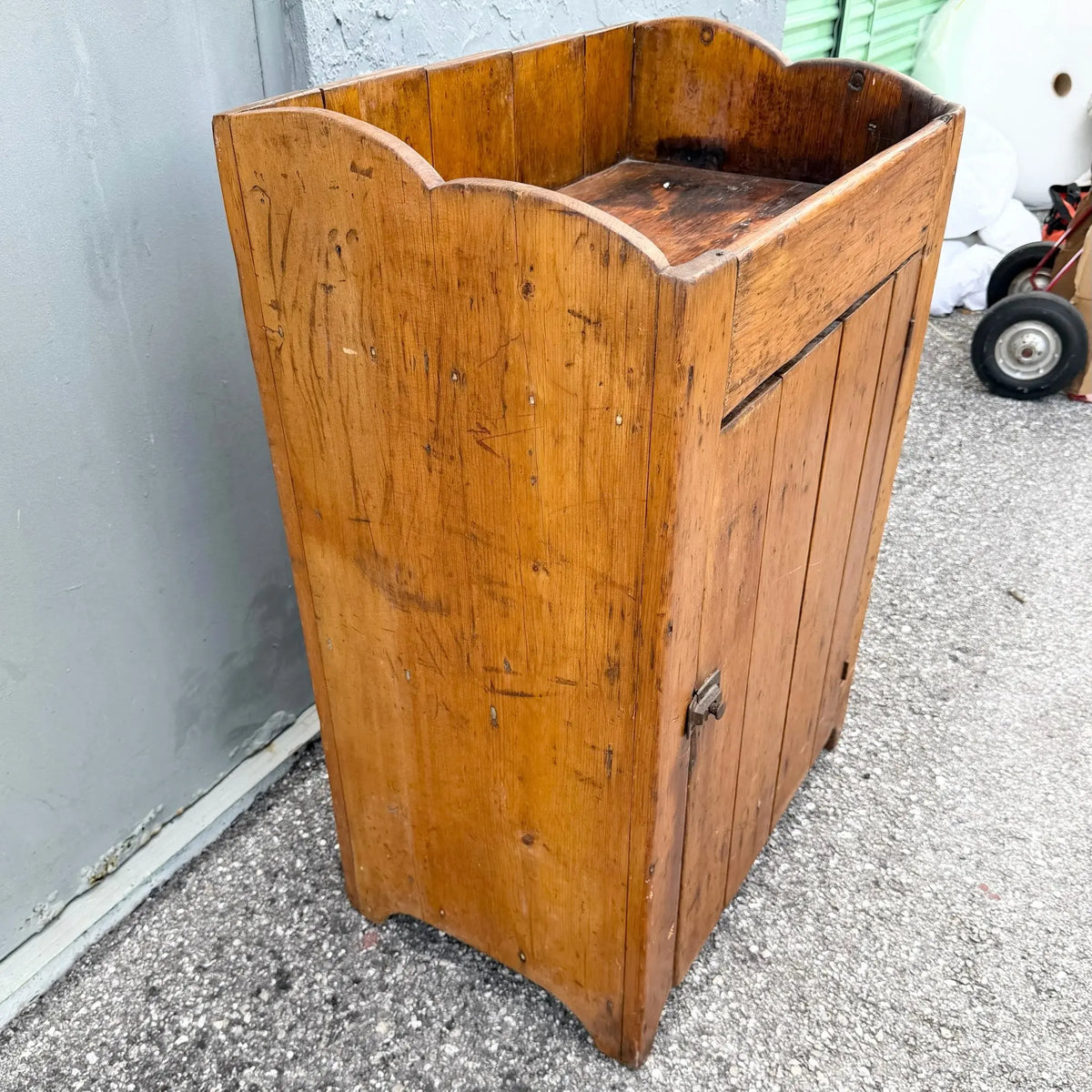 Antique Rustic Storage Cabinet / Cupboard Dolphin & Flamingo