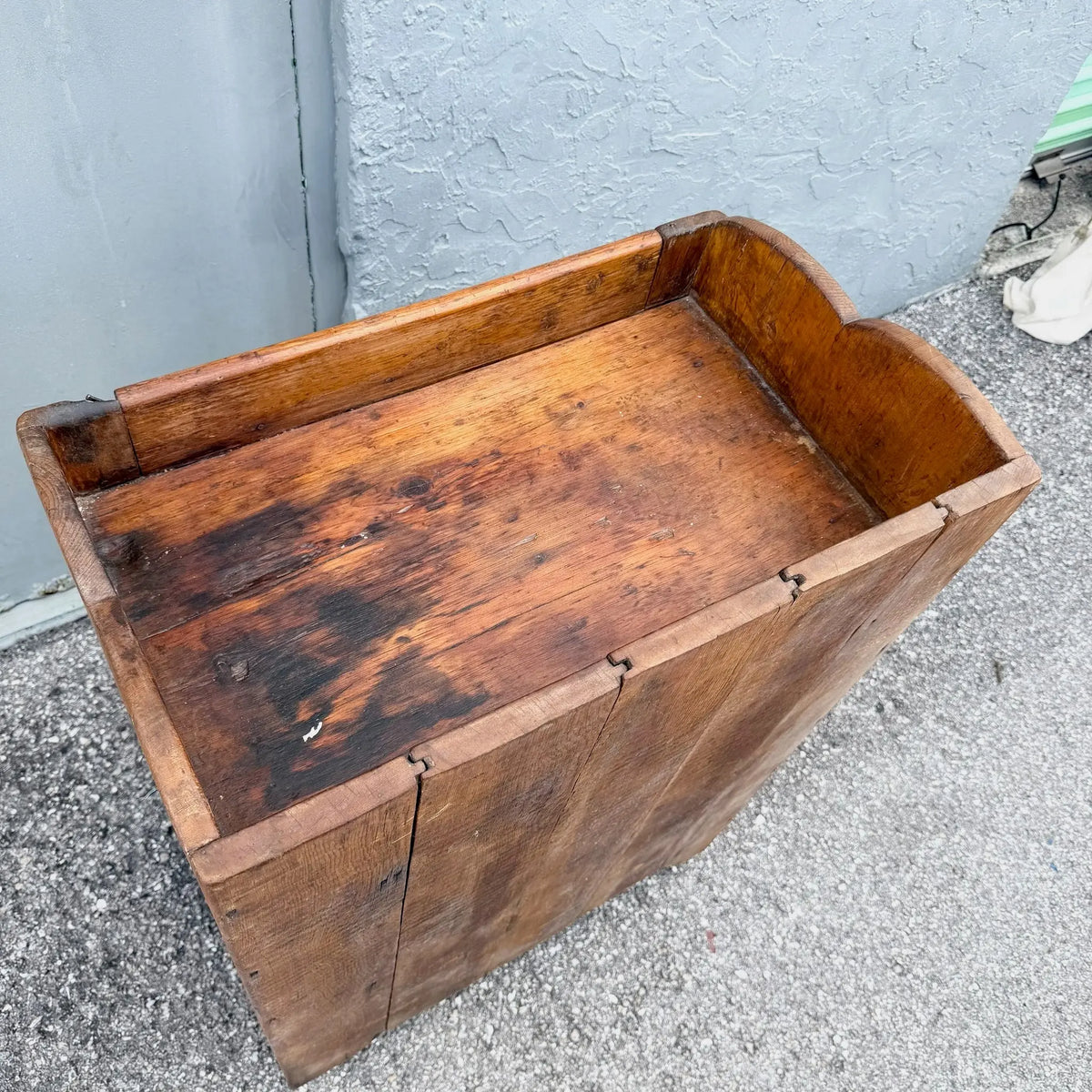 Antique Rustic Storage Cabinet / Cupboard Dolphin & Flamingo
