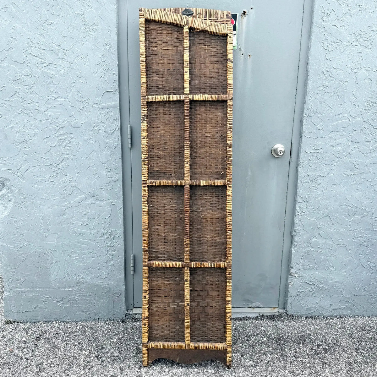 Boho Chic Wicker Room Divider Screen - 3 Panels Dolphin & Flamingo