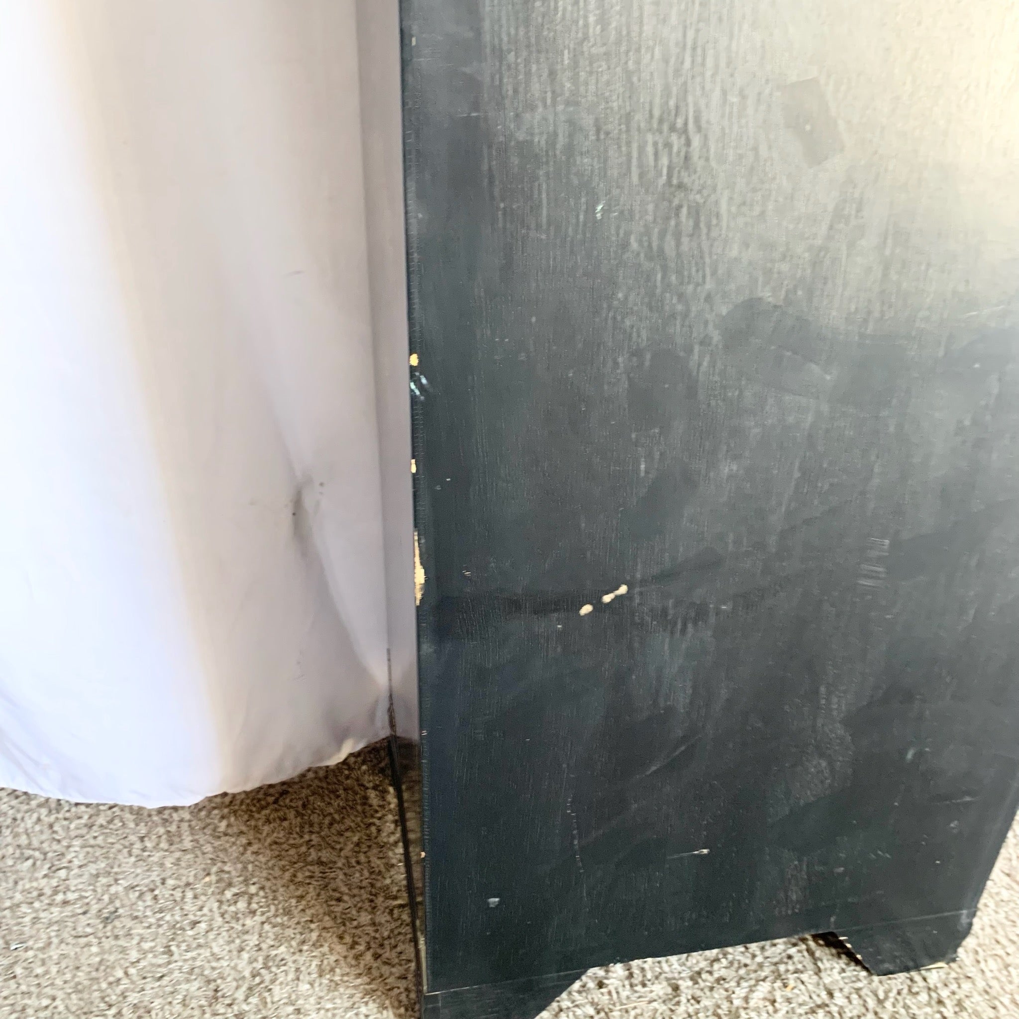 Vintage Chinese Hand Painted Black Lingerie Chest/Highboy With Gold Accents