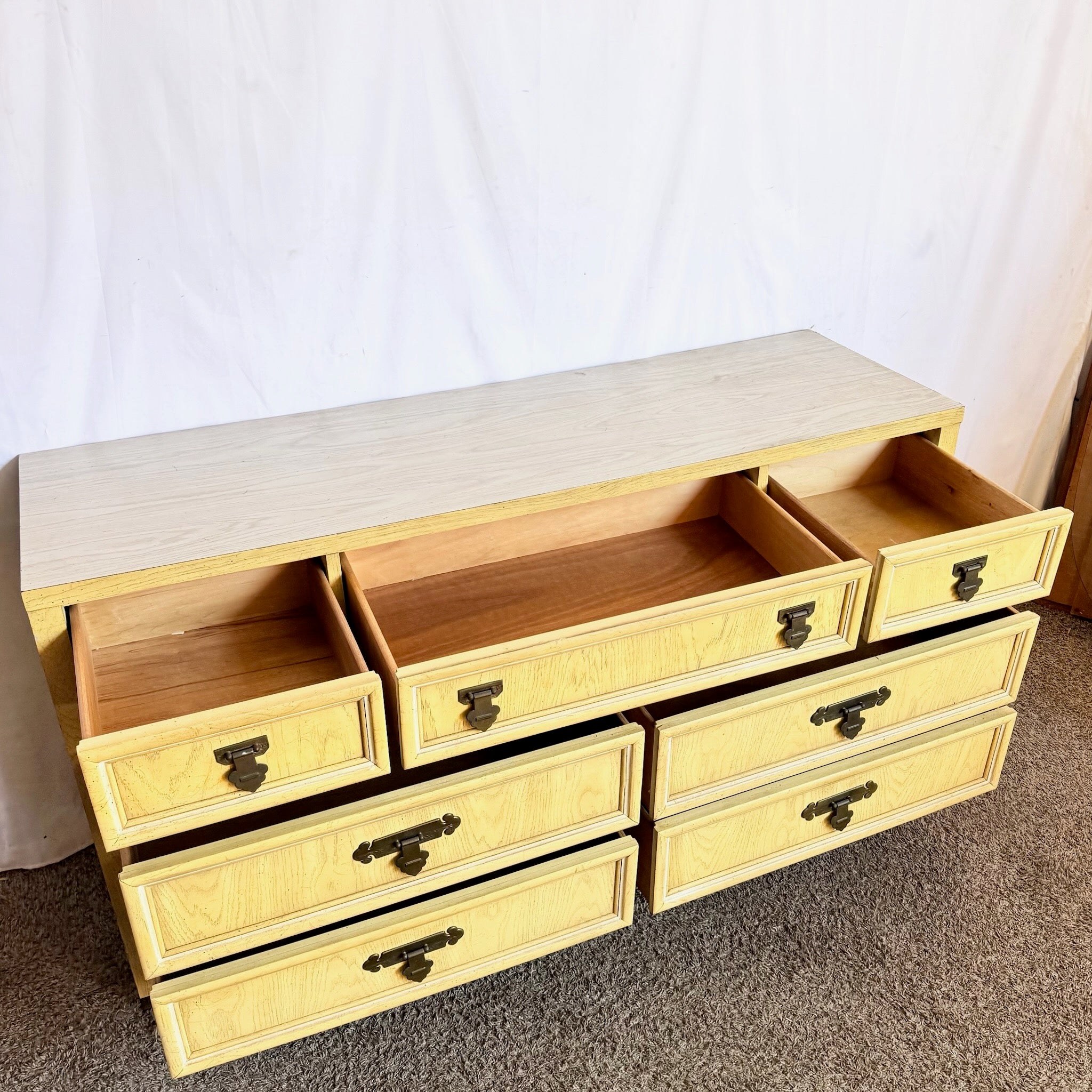 Vintage Chinoiserie “Shanglrila” Dresser With Mirror by Dixie