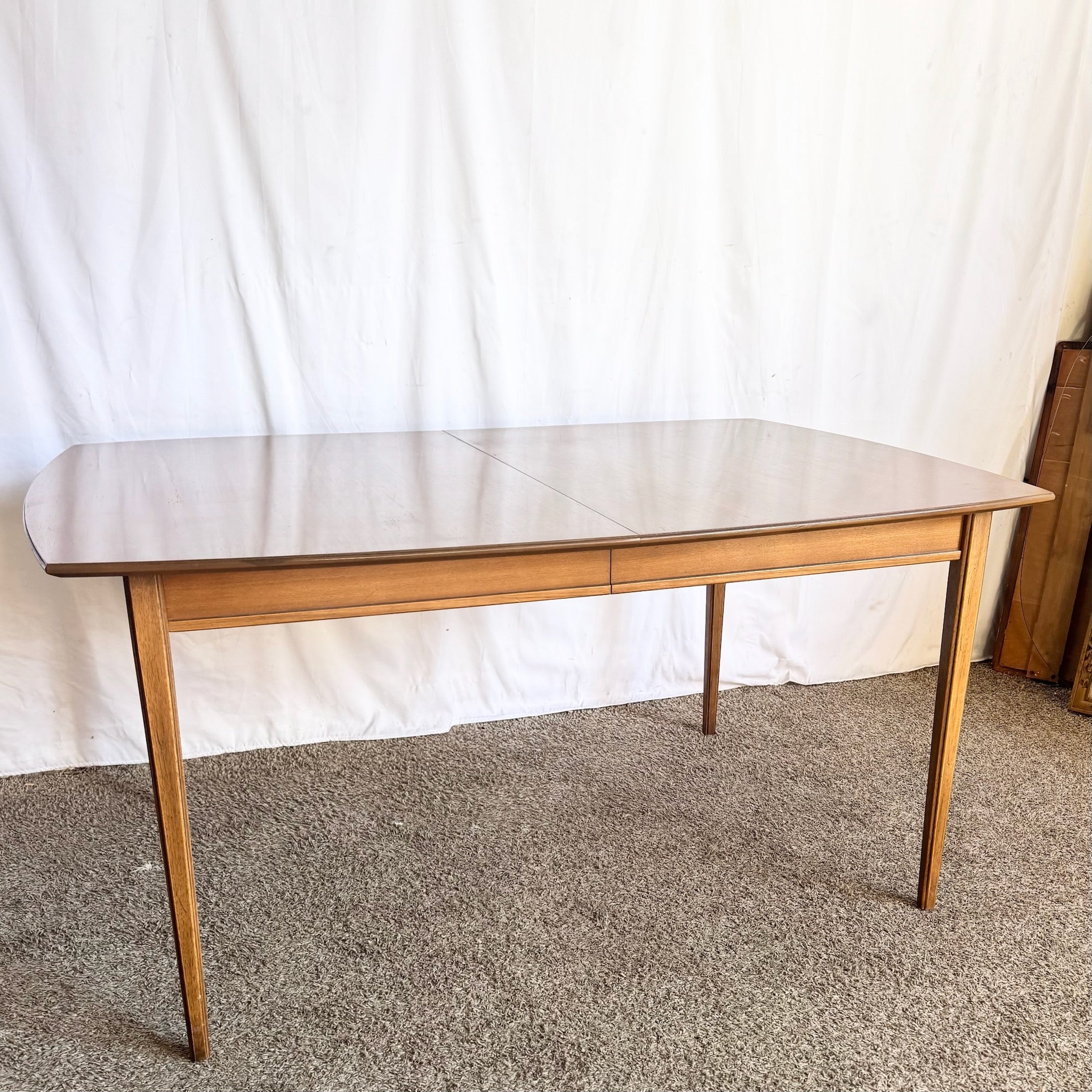 Mid Century Modern Extendable Walnut Dining Table