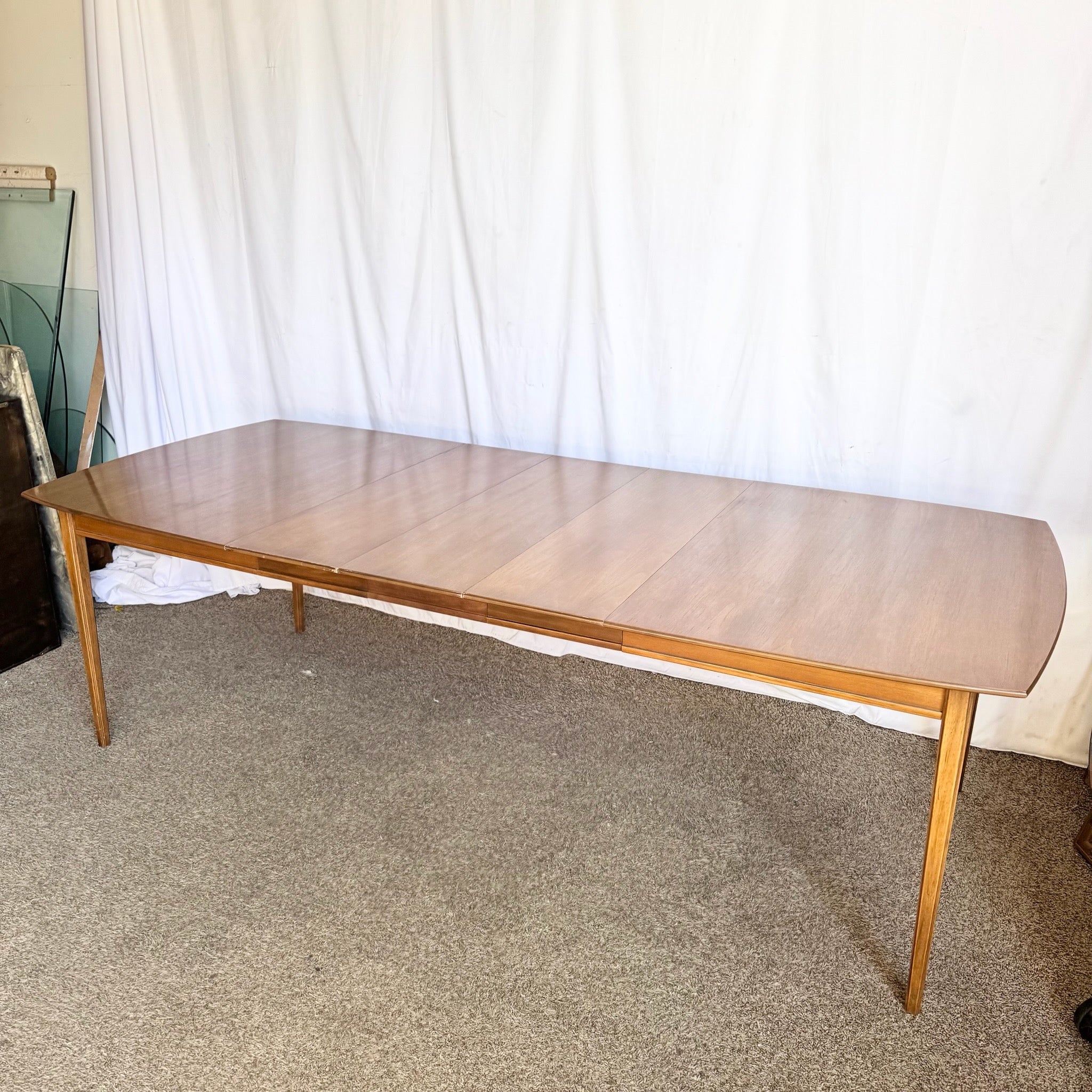 Mid Century Modern Extendable Walnut Dining Table