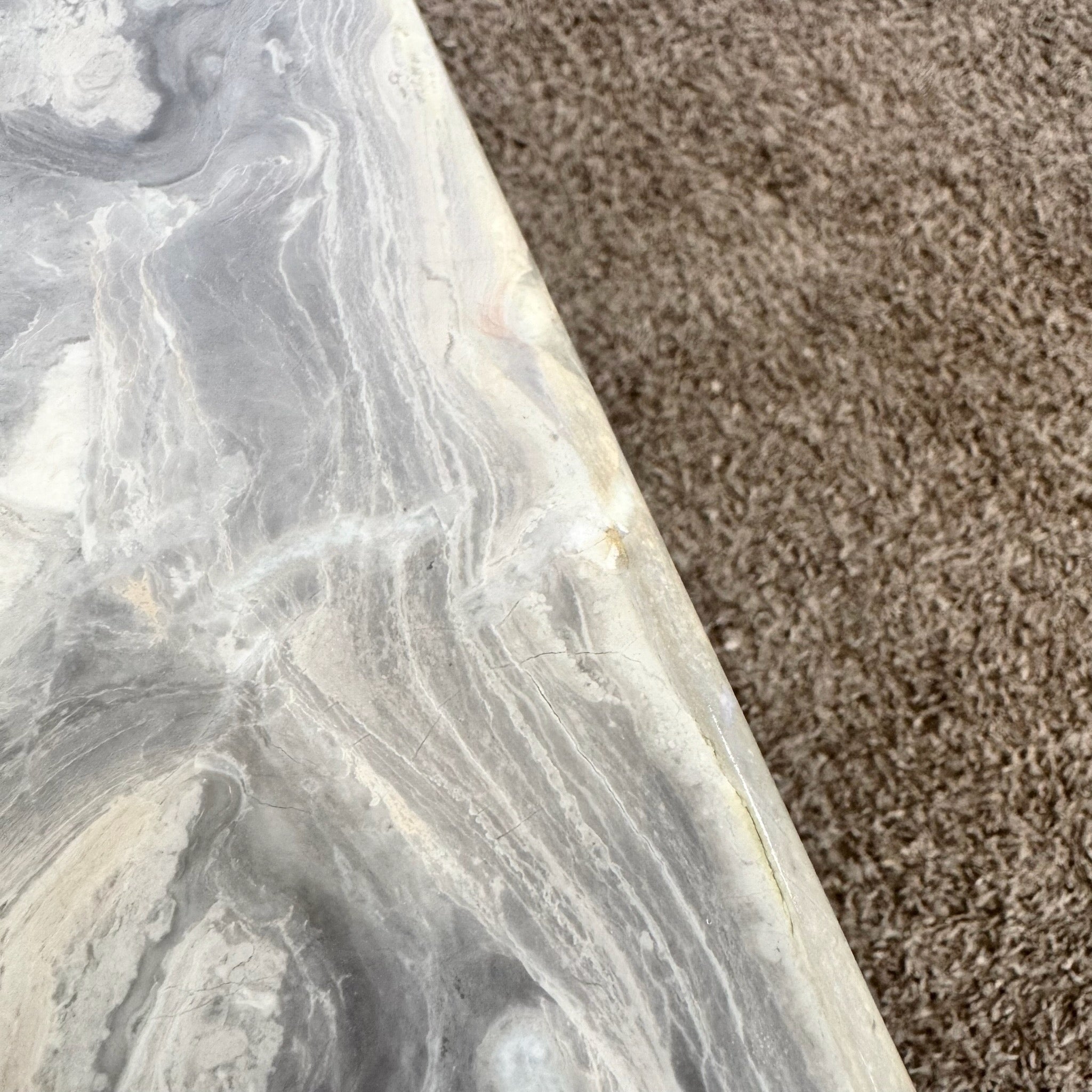 Vintage Charcoal Marble Square Top Coffee Table
