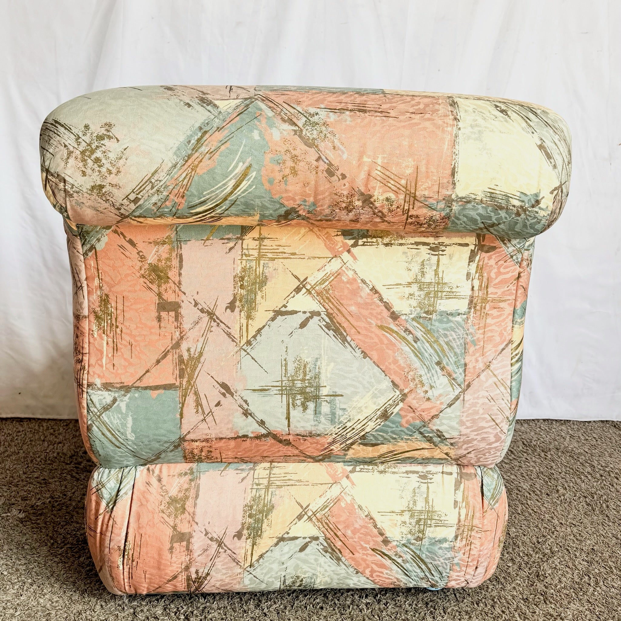 Postmodern Sculpted Upholstered Flared Lounge Chair