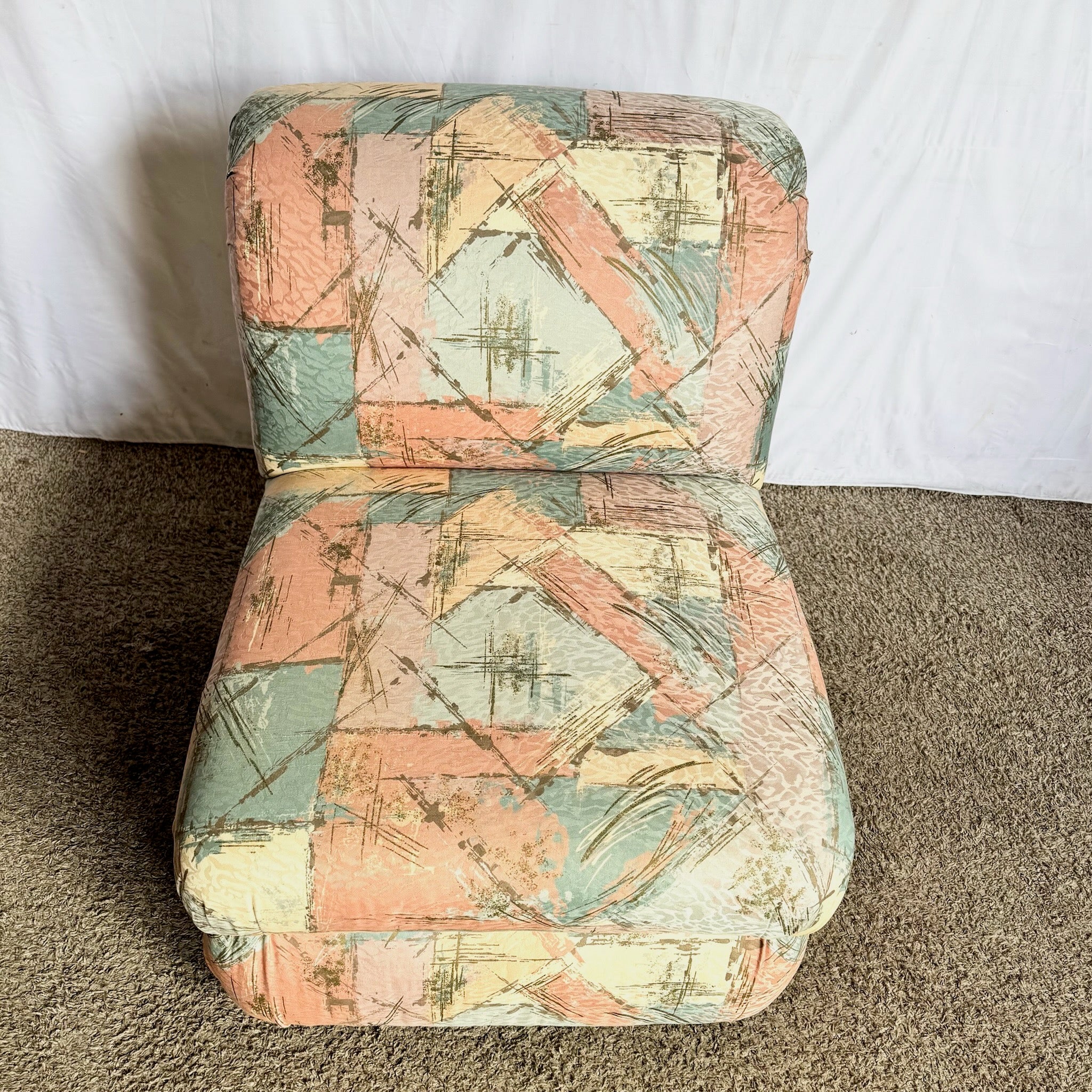 Postmodern Sculpted Upholstered Flared Lounge Chair