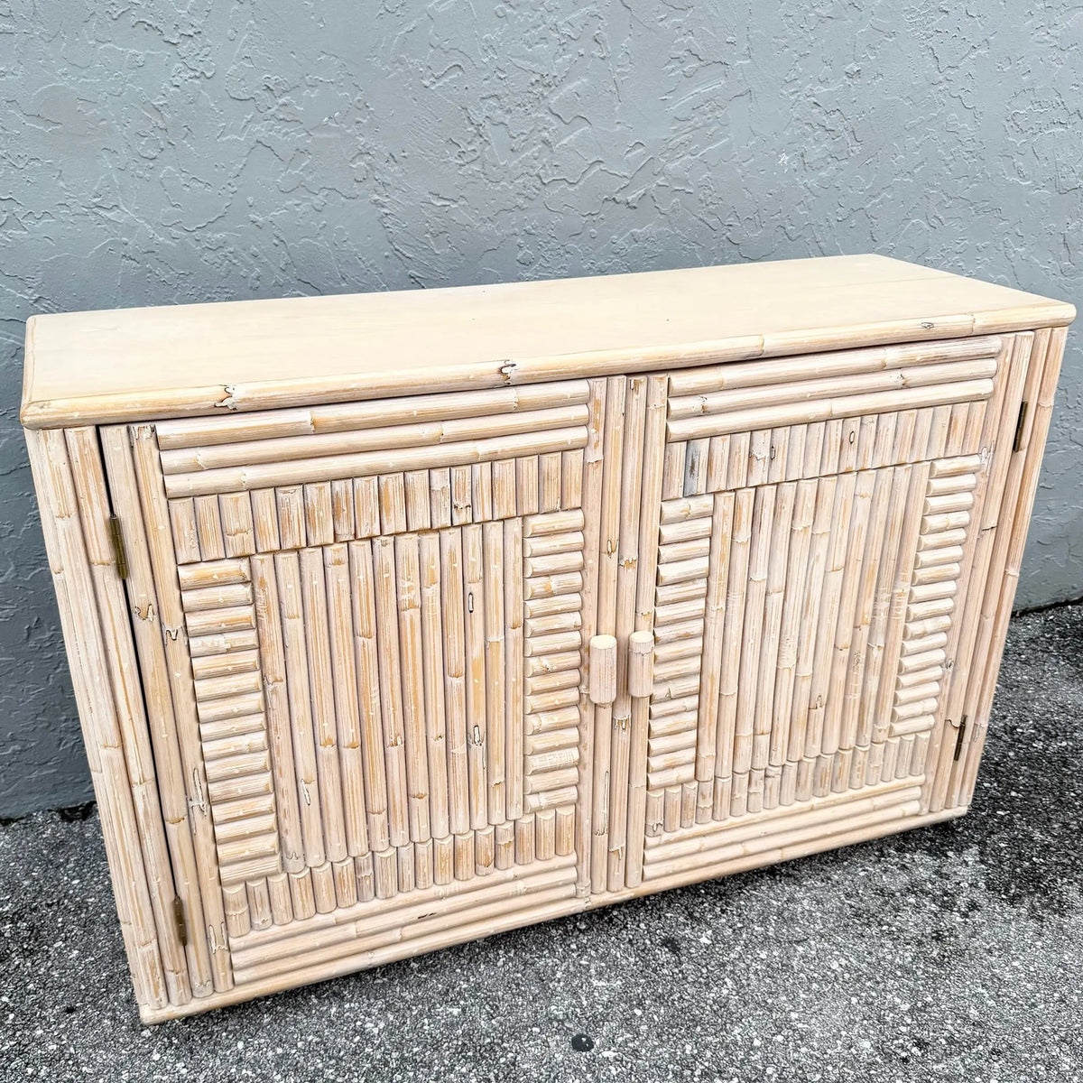 Boho Chic Left-Sided Rattan Credenza Dolphin & Flamingo