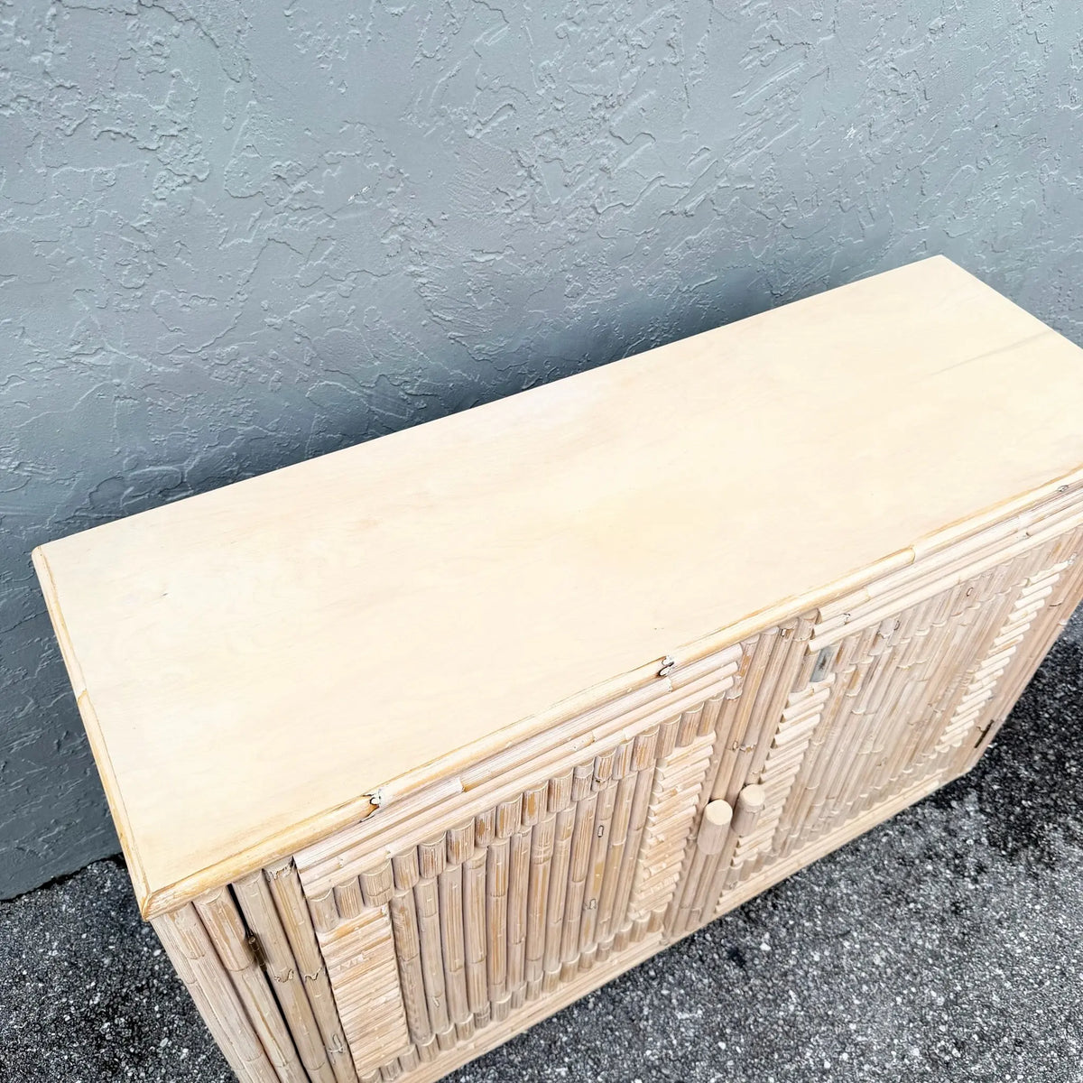 Boho Chic Left-Sided Rattan Credenza Dolphin & Flamingo