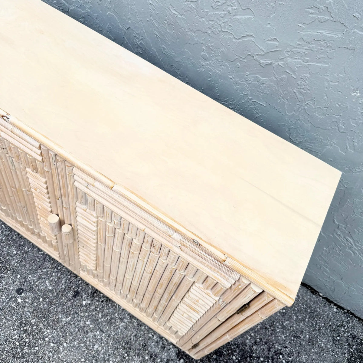 Boho Chic Left-Sided Rattan Credenza Dolphin & Flamingo