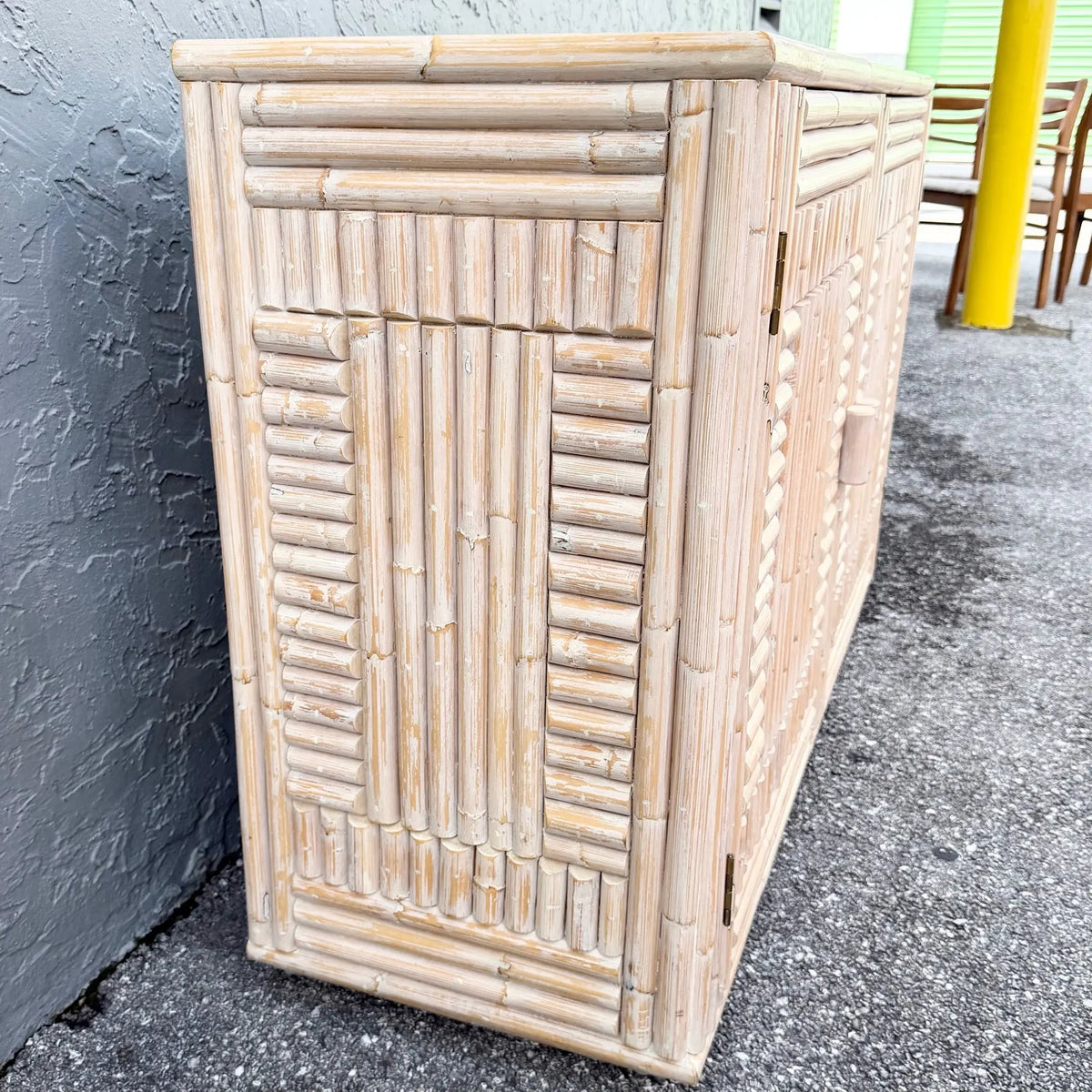 Boho Chic Left-Sided Rattan Credenza Dolphin & Flamingo