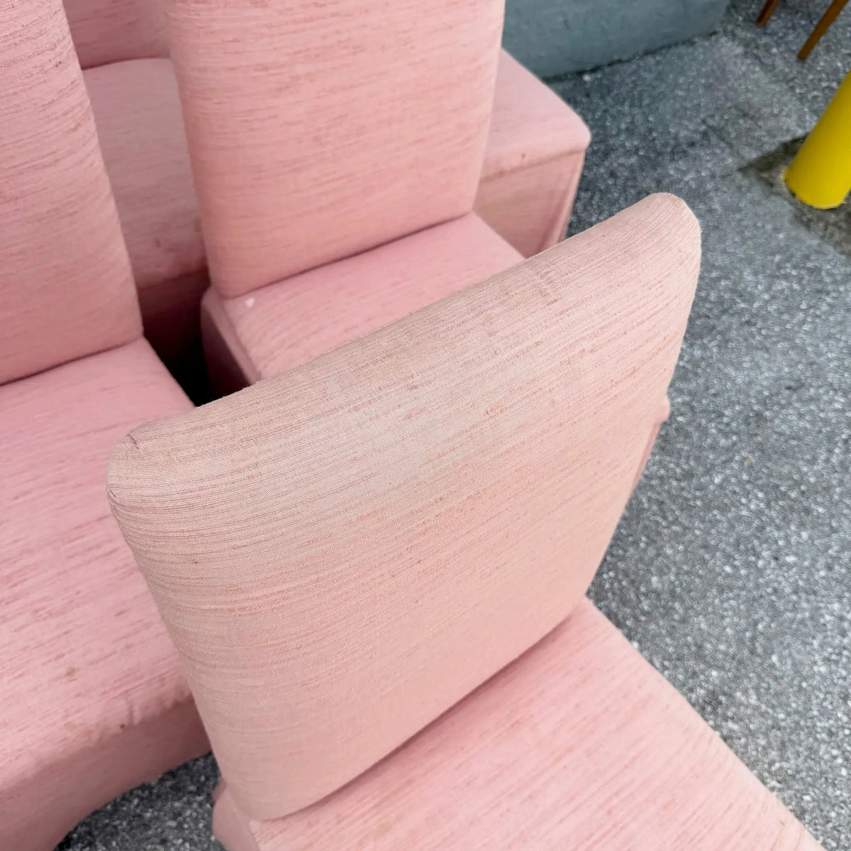 Set of 6 Postmodern Pink Parsons Dining Chairs Dolphin & Flamingo