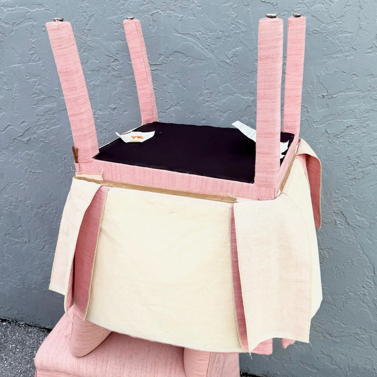 Set of 6 Postmodern Pink Parsons Dining Chairs Dolphin & Flamingo