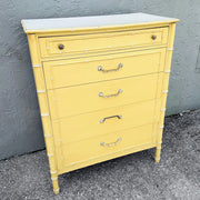 Thomasville Coastal Faux Bamboo Highboy Dresser Dolphin & Flamingo