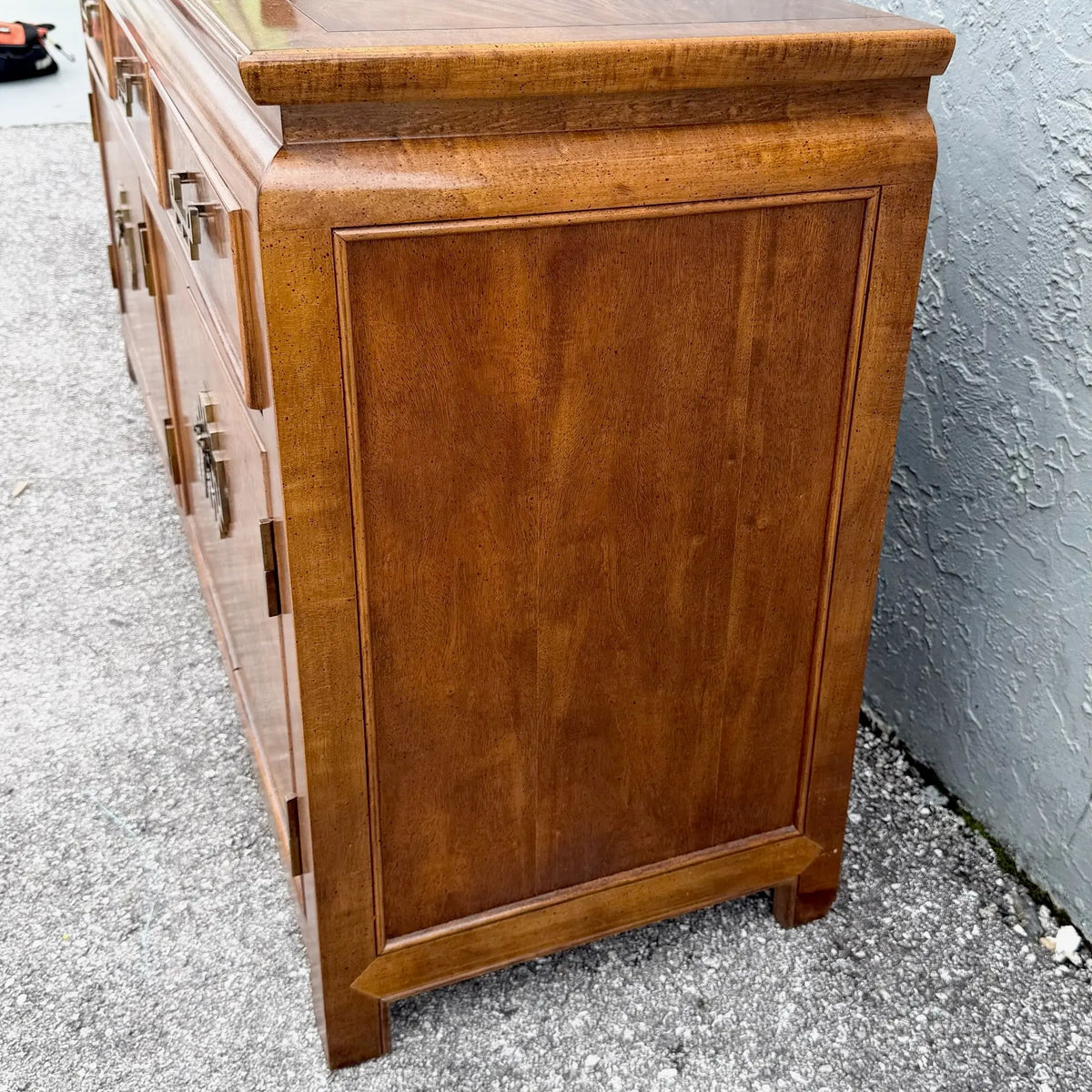 Century Furniture Chinoiserie Burlwood Credenza Dolphin & Flamingo