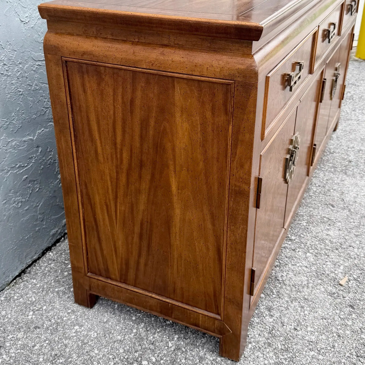 Century Furniture Chinoiserie Burlwood Credenza Dolphin & Flamingo