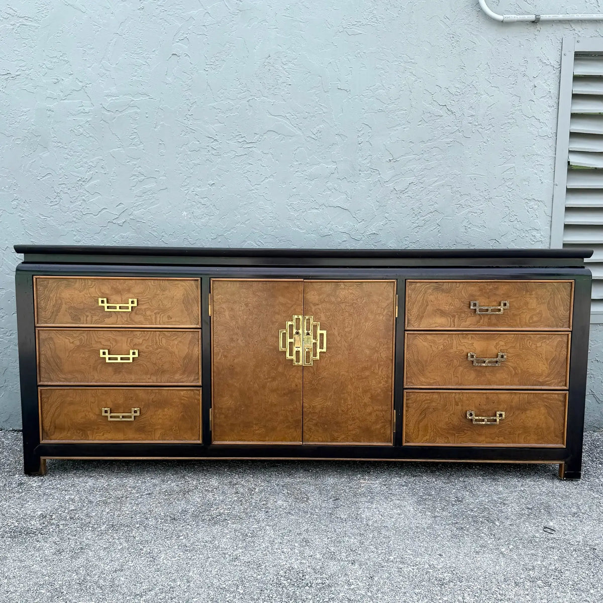 Century Furniture Chinoiserie Burlwood Dresser Dolphin & Flamingo