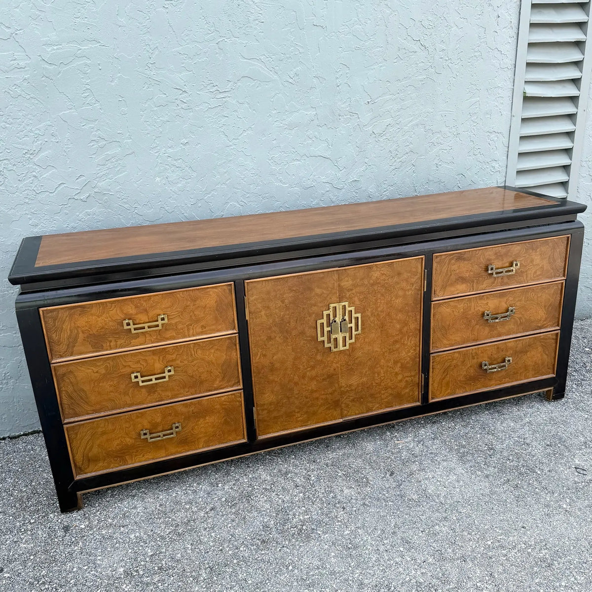 Century Furniture Chinoiserie Burlwood Dresser Dolphin & Flamingo