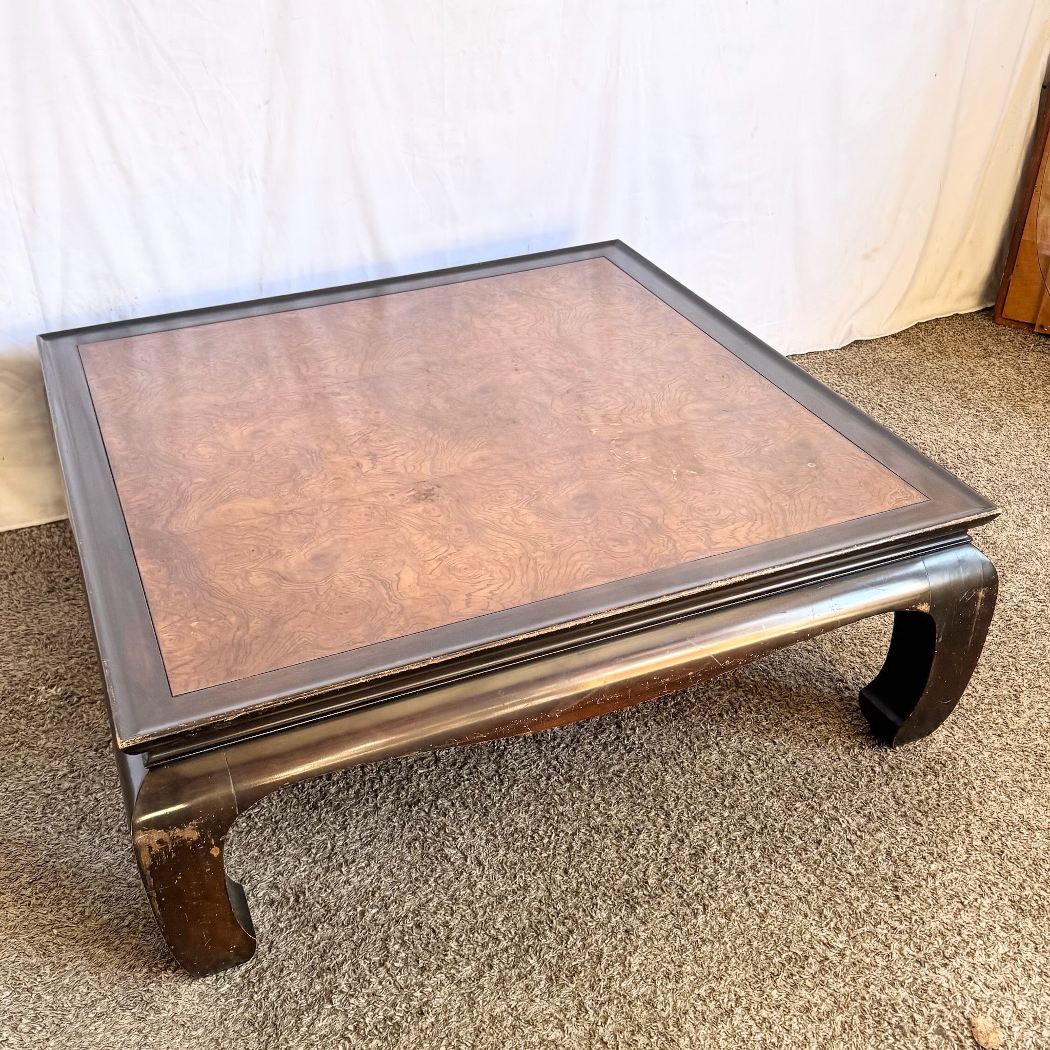 Vintage Ming Style Burl Wood Coffee Table