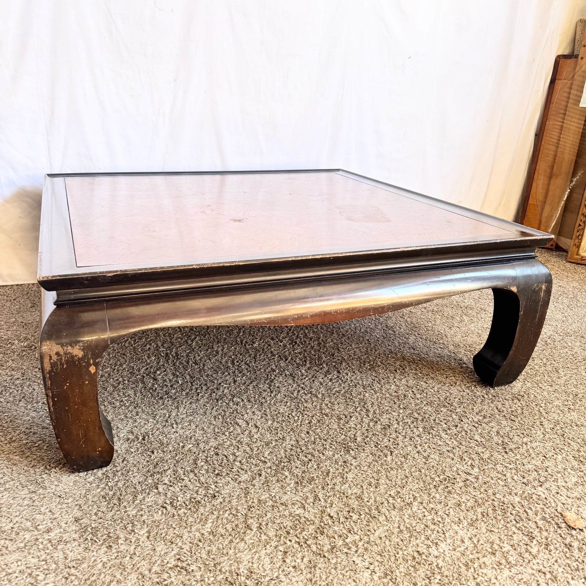 Vintage Ming Style Burl Wood Coffee Table